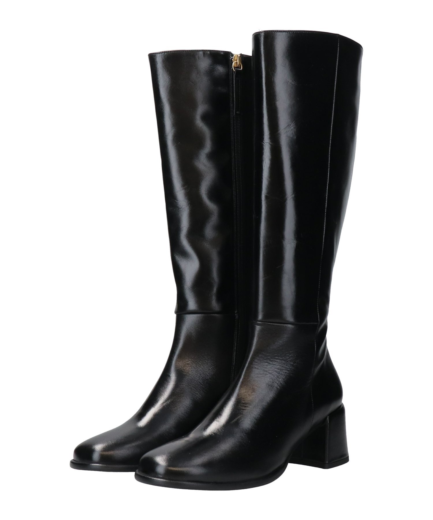 【SALE／30%OFF】ANGEL ALARCON 【ANGEL ALARCON】ラウンドトウチャンキーヒールロングブーツ インターショシュール シューズ・靴 ブーツ ブラウン【送料無料】