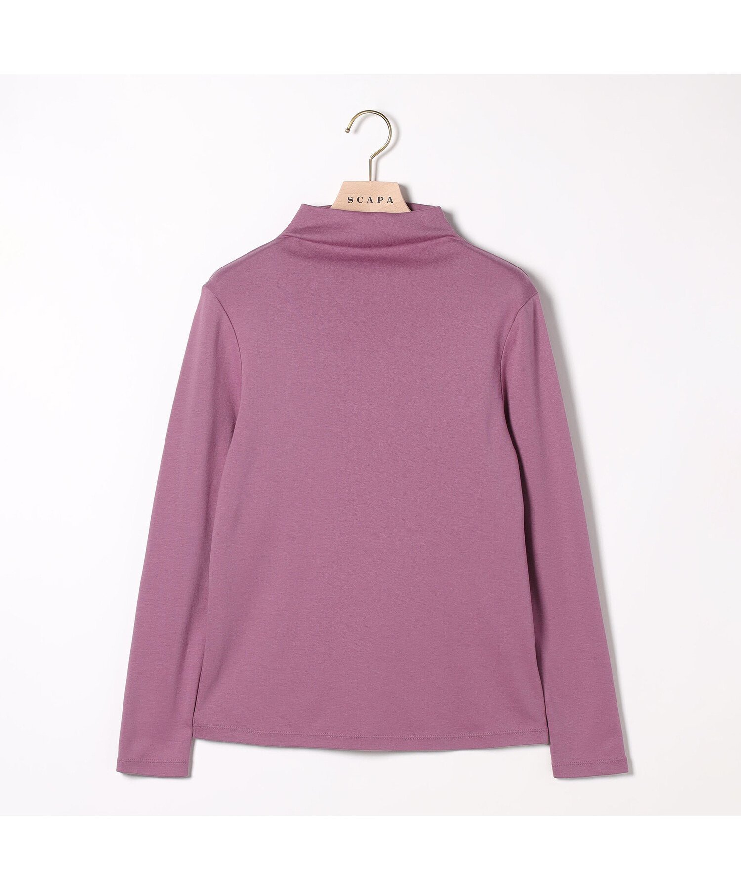SCAPA コットンフライスボトルネックカットソー スキャパ トップス カットソー・Tシャツ パープル グリーン グレー