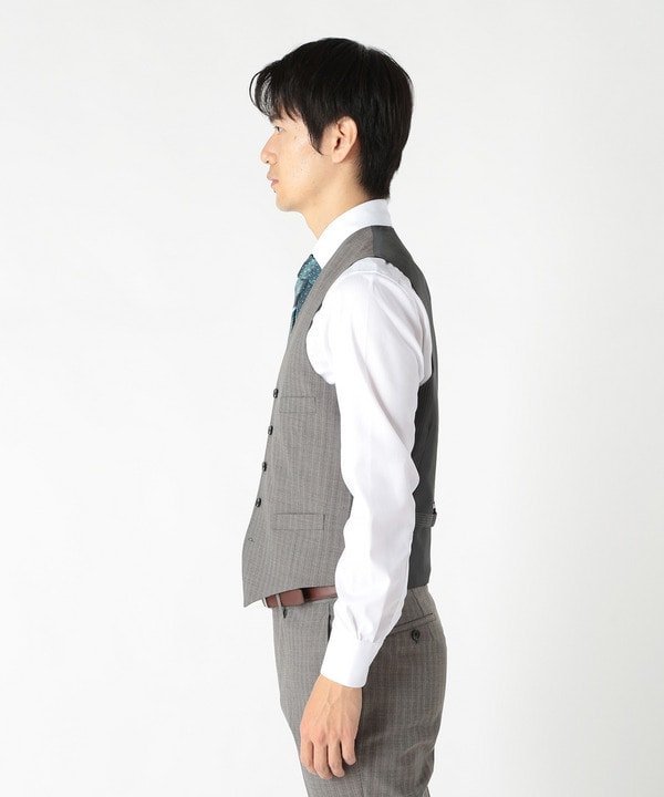 【SALE／30%OFF】CROWDED CLOSET トロピカルストライプスーツベスト(同素材セットアップあり) メンズ ビギ トップス カットソー・Tシャツ ネイビー グレー【送料無料】