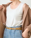 Jena espace merveilleux チュール付リブタンク ジェナエスパスメルヴェイユ トップス ノースリーブ・タンクトップ ブラック グレー ホワイ...