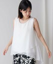 【SALE/13%OFF】Bou Jeloud レイヤードシフォンタンク バブ / ブージュルード トップス ノースリーブ・タンクトップ グレー ホワイト ブラ...