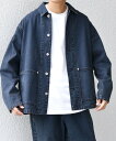 SHIPS any SHIPS any: Cone Denim キャンバス デニム カバーオール (セットアップ対応)◆ シップス ジャケット・アウター デニムジャケット ホワイト ネイビー【送料無料】