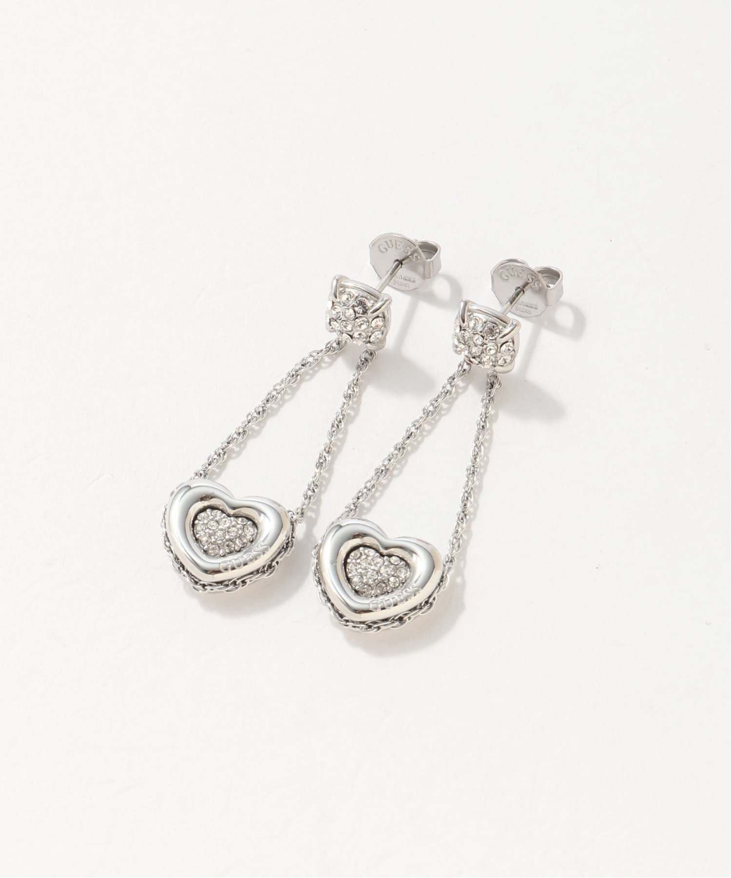 GUESS GUESS アクセサリー ピアス (W)L.O.V.E. HEART PAVE' PENDANTS ゲス アクセサリー・腕時計 ピアス シルバー ゴールド【送料無料】
