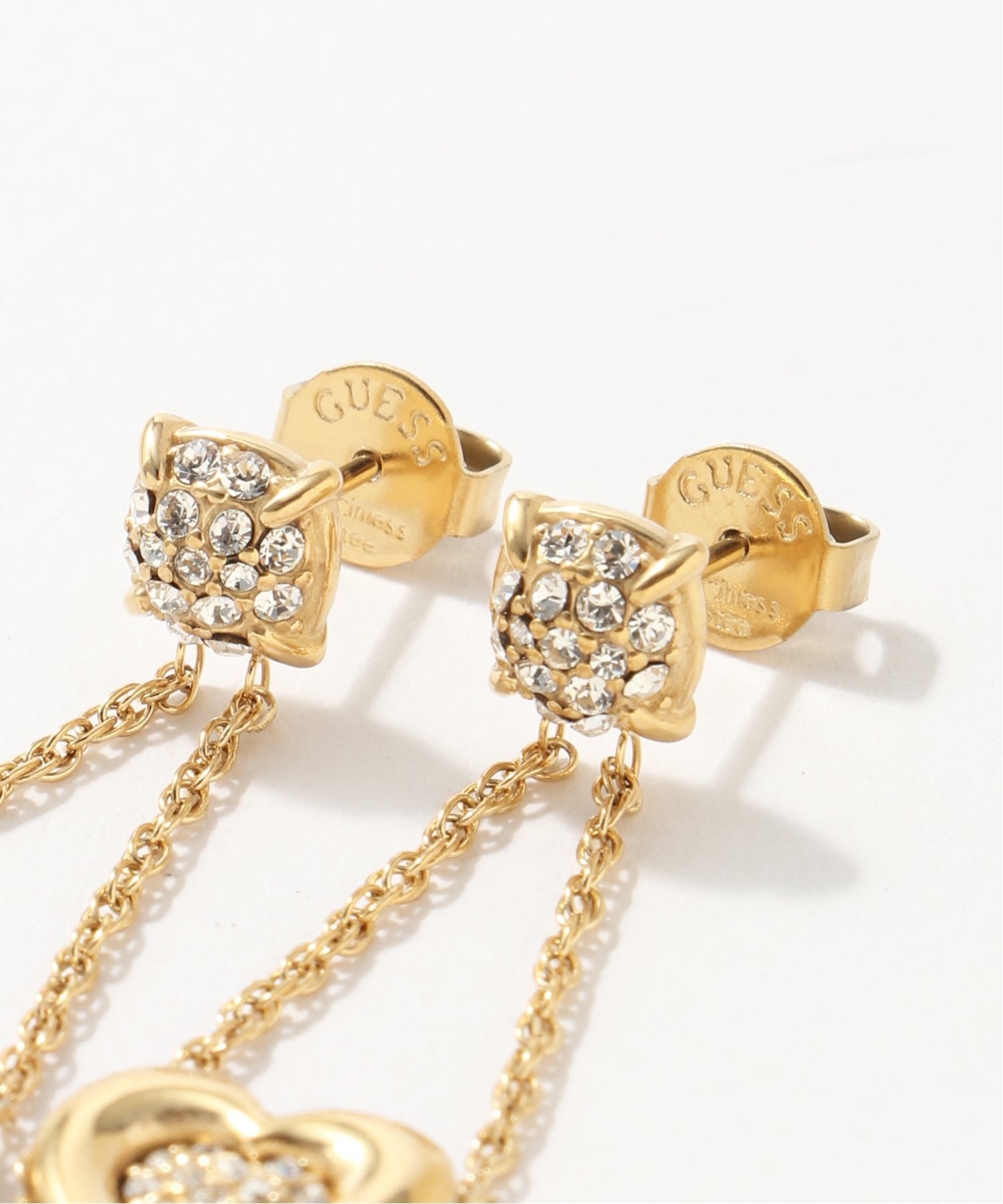 GUESS GUESS アクセサリー ピアス (W)L.O.V.E. HEART PAVE' PENDANTS ゲス アクセサリー・腕時計 ピアス シルバー ゴールド【送料無料】