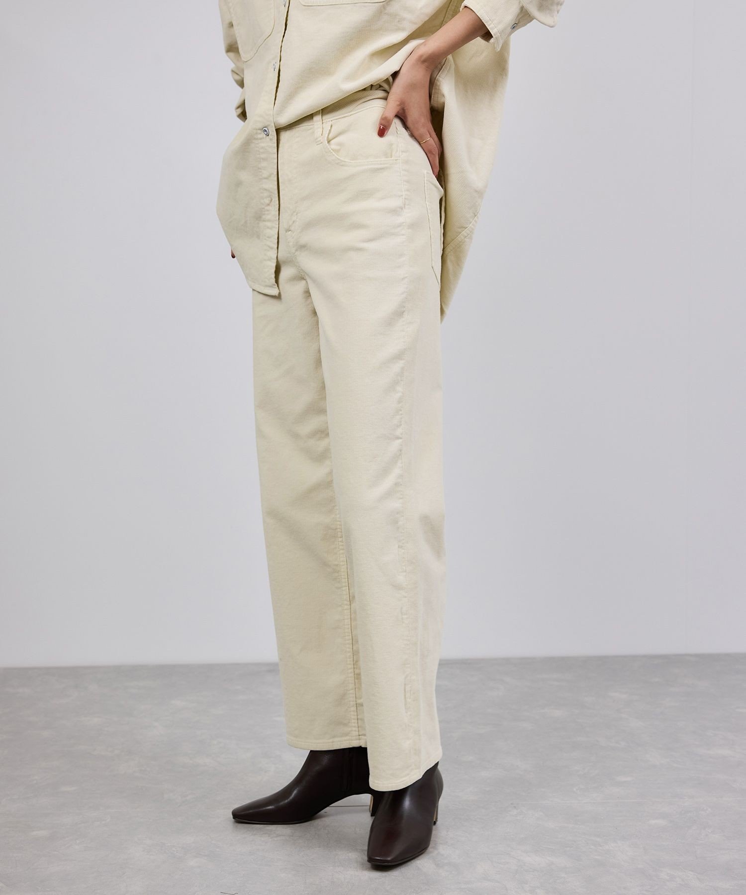 ROPE' 【Healthy denim(ヘルシーデニム)】Pink Pepperコーデュロイパンツ/イージーケア ロペ パンツ その他のパンツ ホワイト【送料無料】