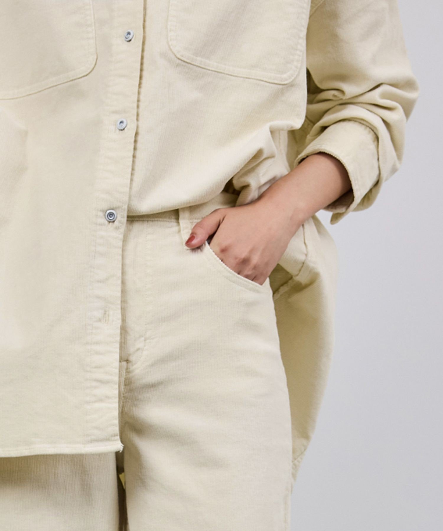 ROPE' 【Healthy denim(ヘルシーデニム)】Pink Pepperコーデュロイパンツ/イージーケア ロペ パンツ その他のパンツ ホワイト【送料無料】