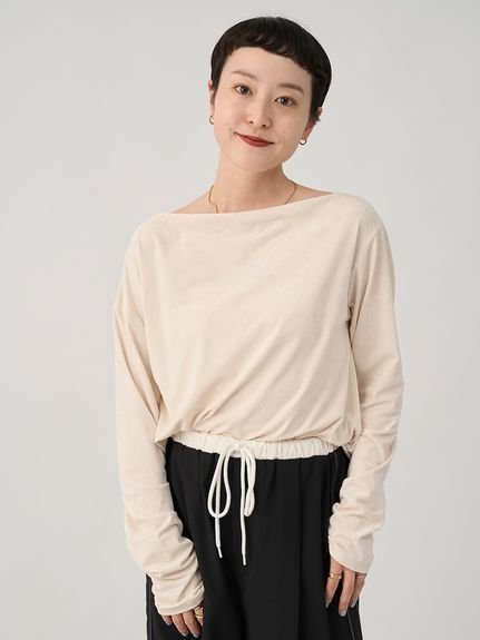 emmi ベロアアシンメトリートップス エミ トップス カットソー・Tシャツ ブラック【送料無料】のサムネイル