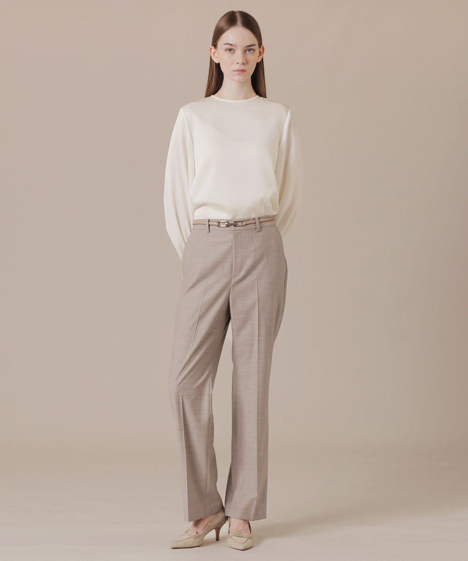 MACKINTOSH LONDON　(L Size) 【L】トリアセテートジョーゼットブラウス マッキントッシュ ロンドン トップス その他のトップス ホワイト ブラック【送料無料】