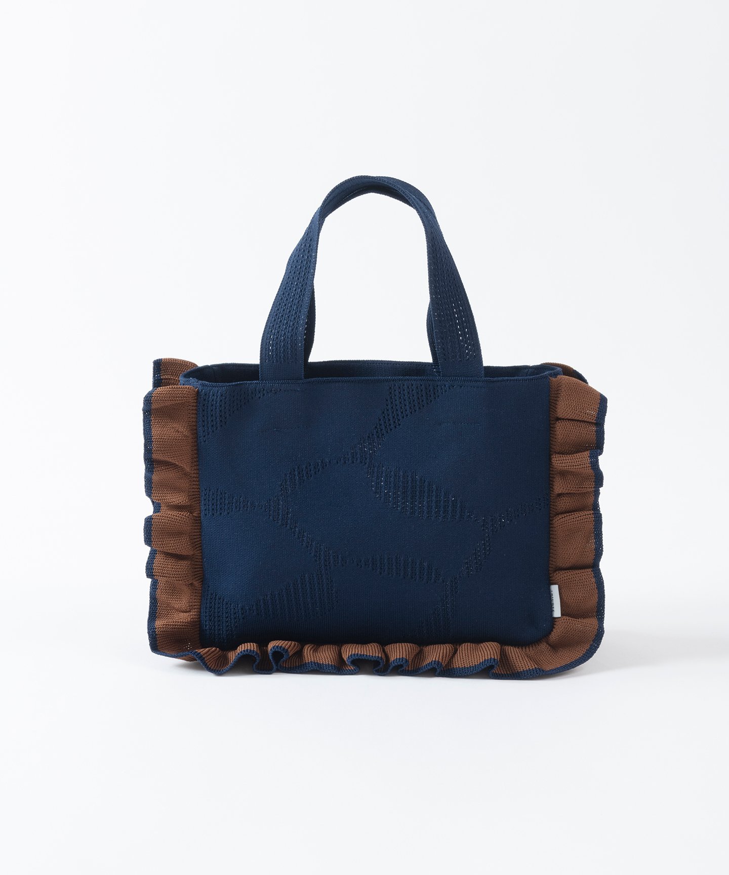 TRICOTE OVAL PATTERNED MINI KNIT BAG トリコテ バッグ ハンドバッグ グレー ネイビー