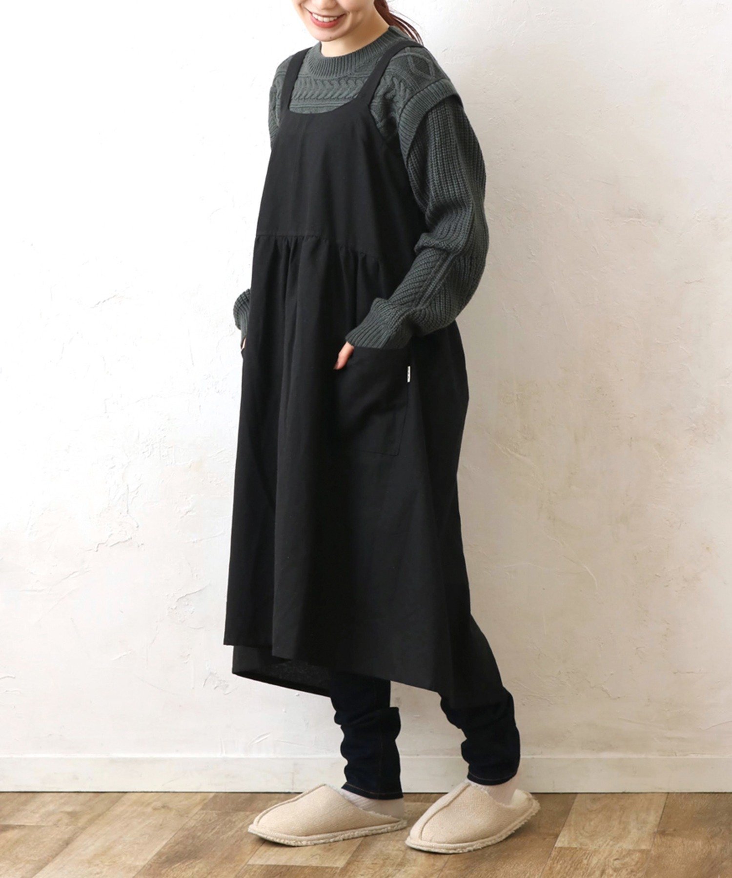 【SALE／45%OFF】SETUP7 SETUP7/フレアギャザークロスエプロン SNBD セットアップ...