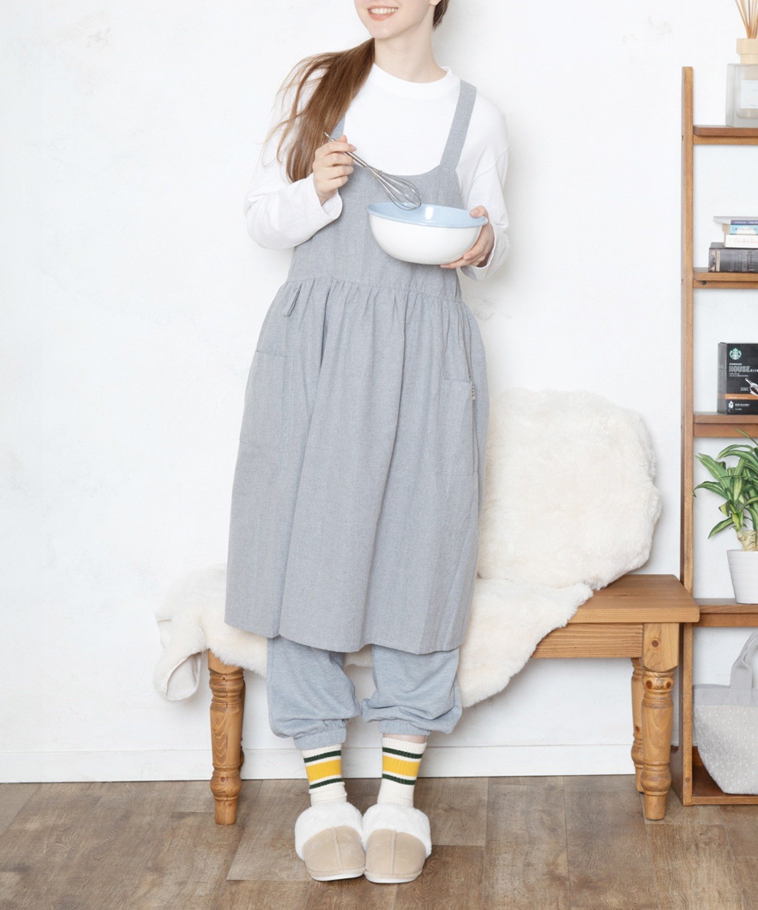 【SALE／45%OFF】SETUP7 SETUP7/フレアギャザークロスエプロン SNBD セットアップ...