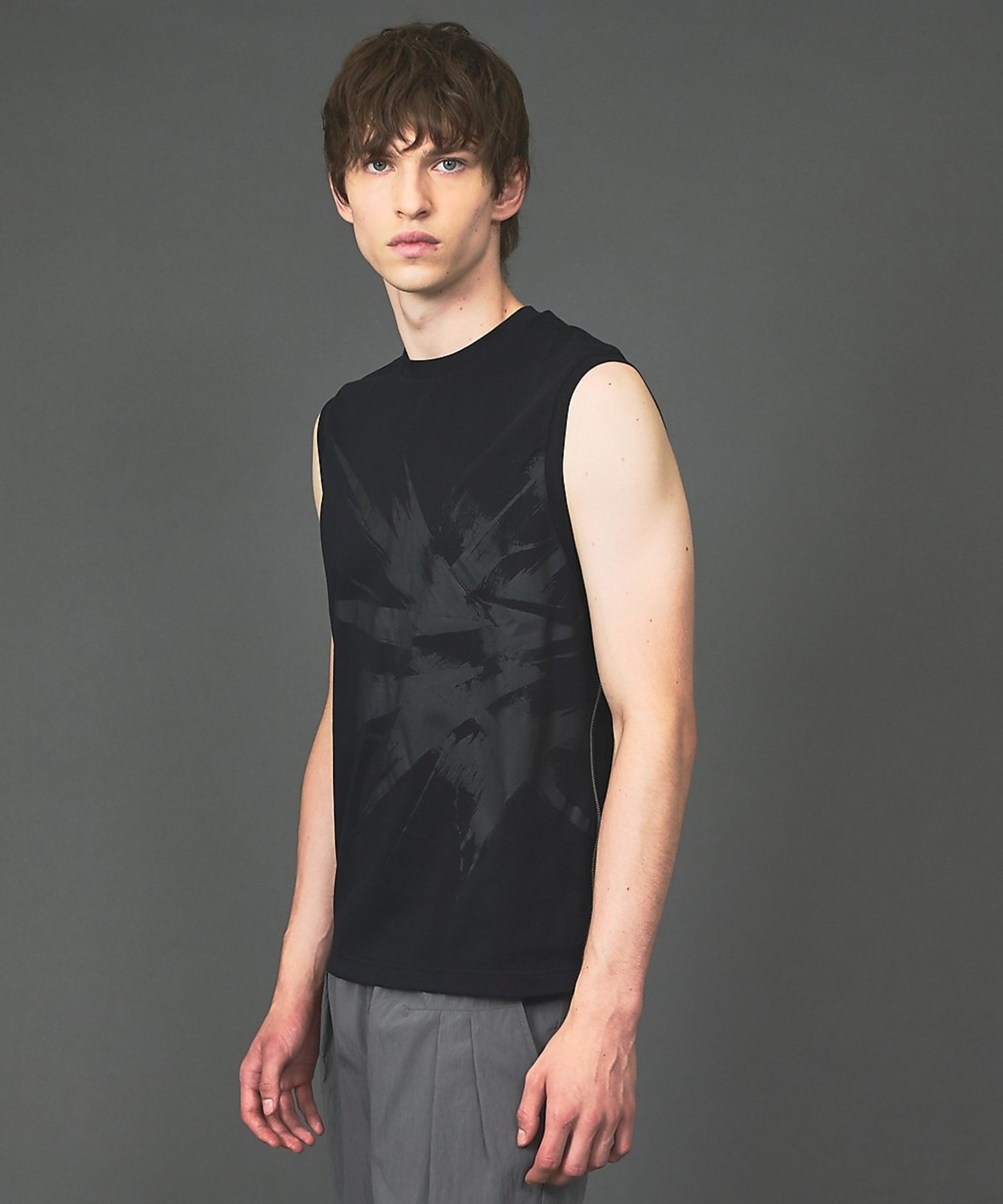 5351POUR LES HOMMES ジップ ノースリーブTシャツ ゴーサンゴーイチプールオム トップス カットソー・Tシャツ ホワイト ブラック【送料無料】