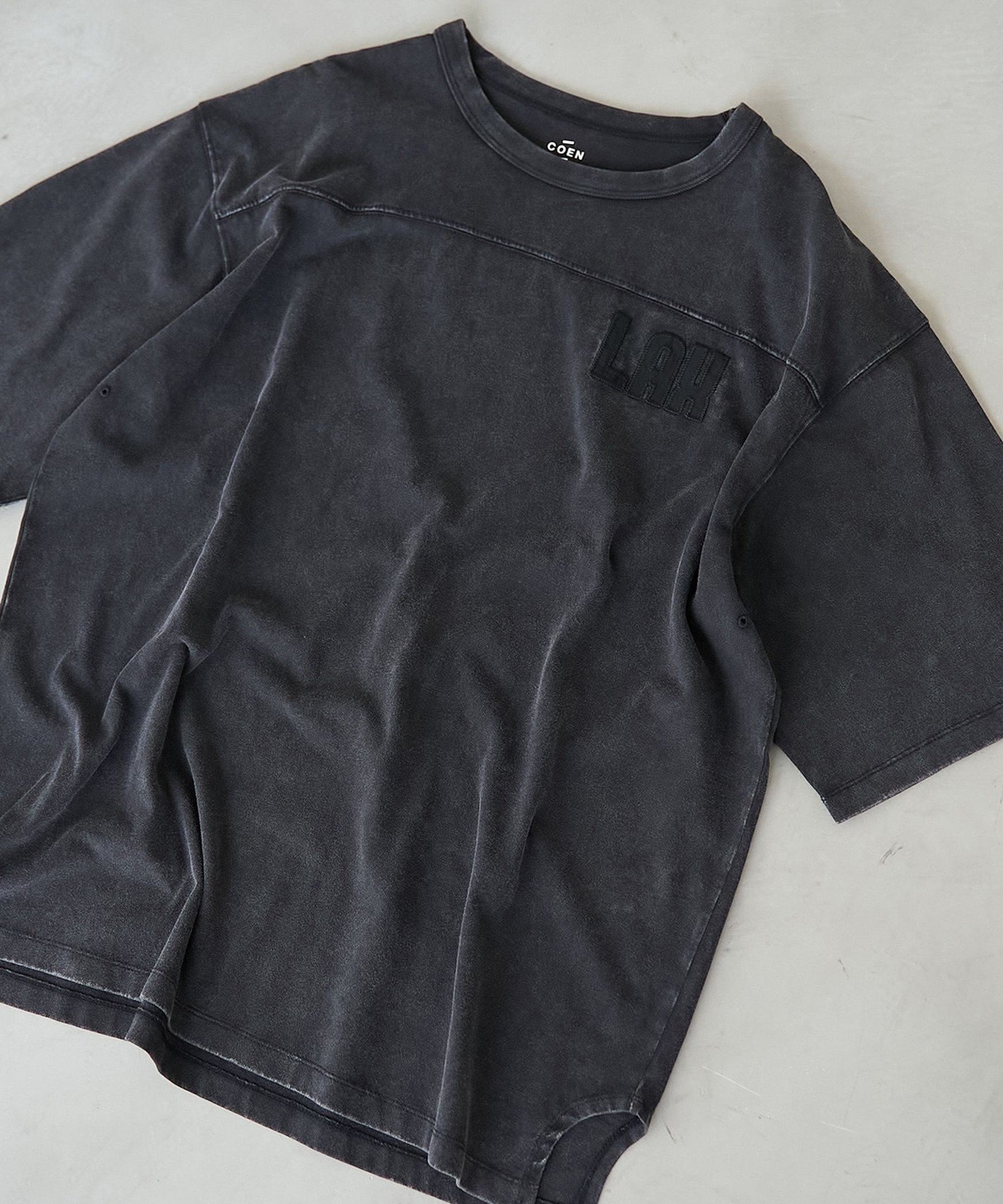 ヴィンテージライクフットボールTシャツ コーエン トップス カットソー・Tシャツ グレー ホワイト