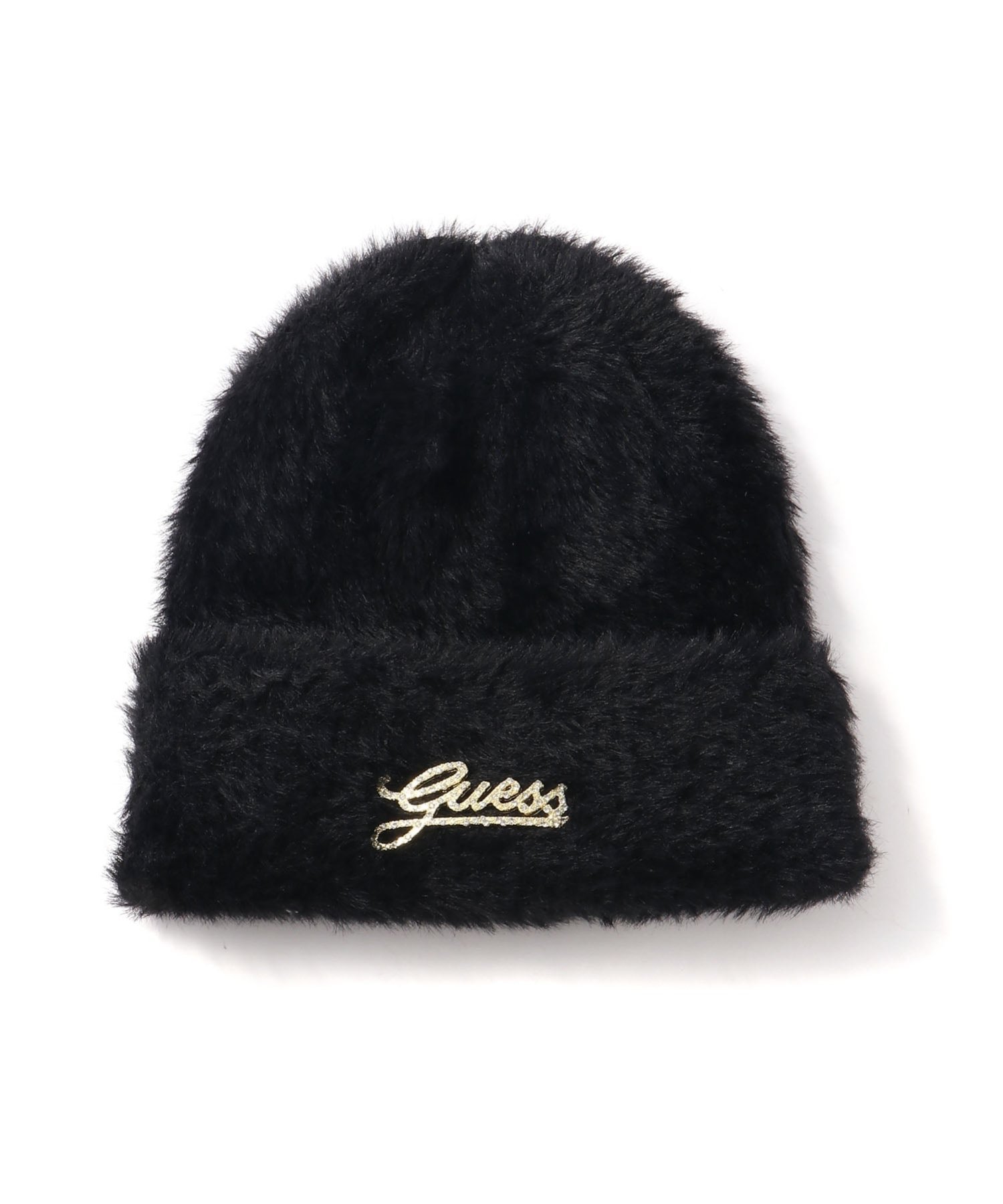 GUESS/(W)KNIT Beanie ゲス 帽子 ニット帽・ビーニー ブラック ホワイト ブラウン