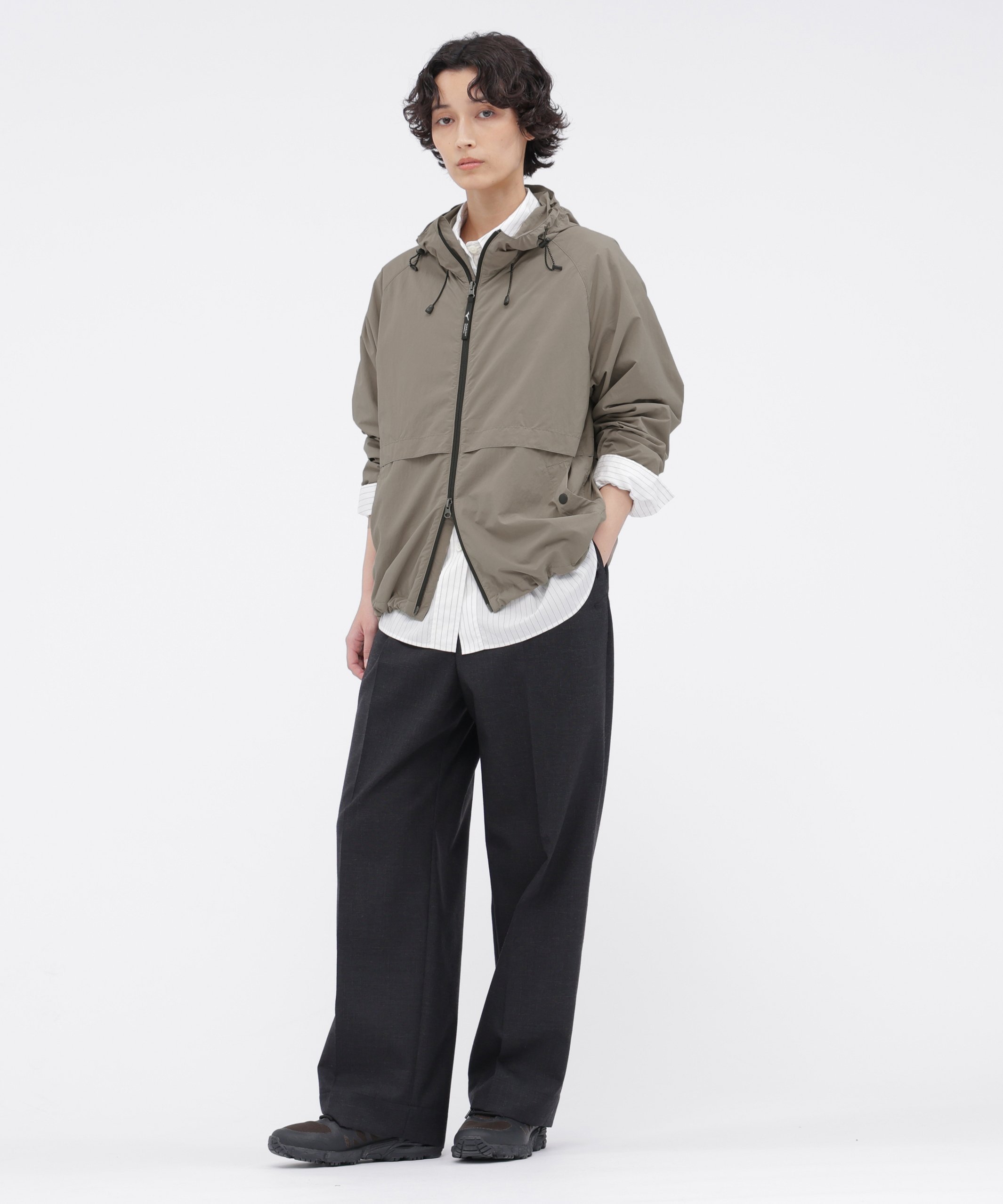 MARGARET HOWELL MUTED WOOL CHECK TROUSERS マーガレット・ハウエル パンツ その他のパンツ グレー