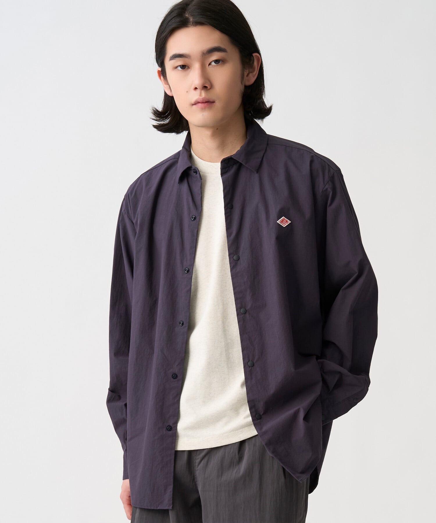 Bshop DANTON ｜ タイプライター レギュラーカラー長袖シャツ MEN ビショップ トップス シャツ・ブラウス ネイビー