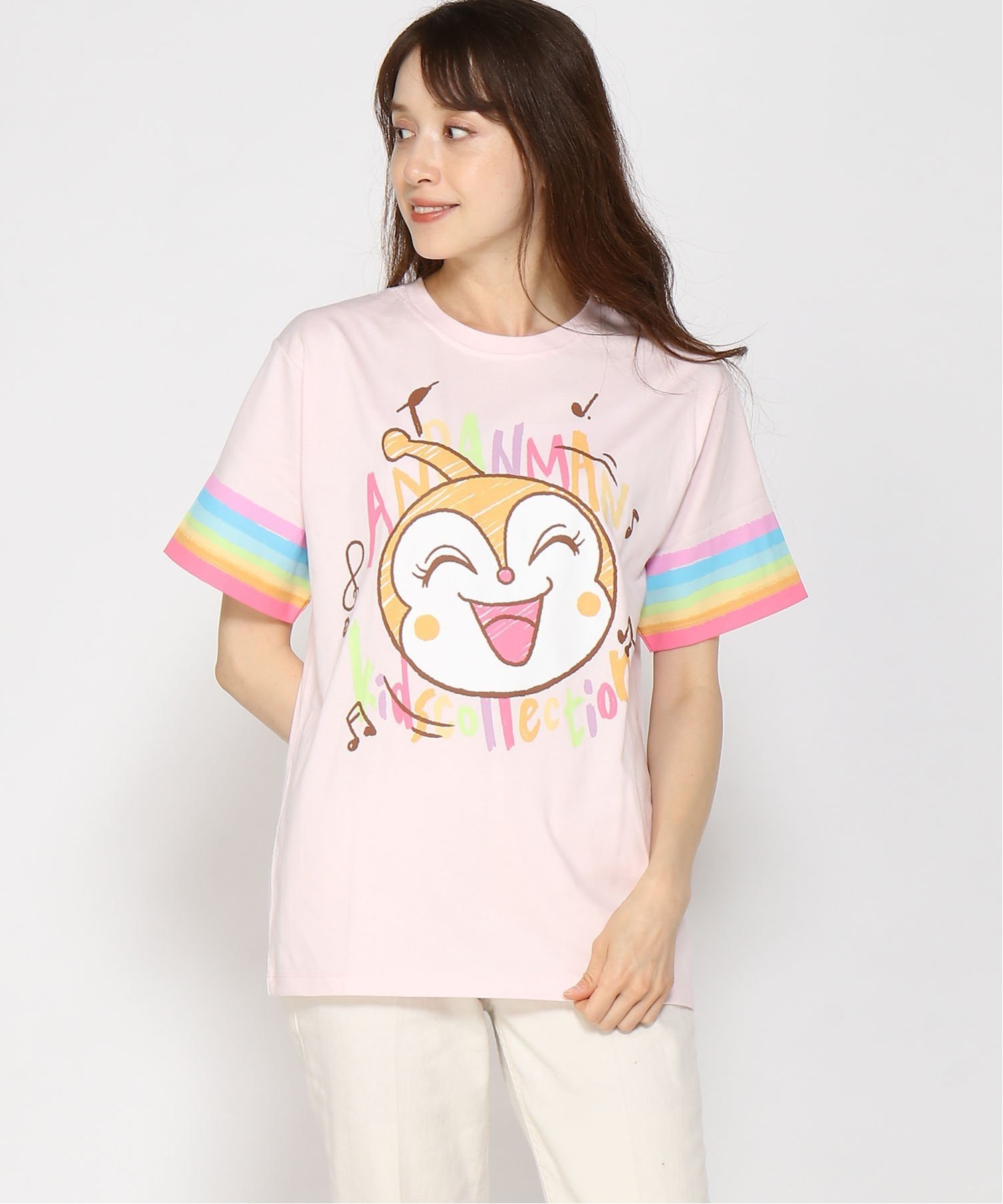 楽天Rakuten FashionANPANMAN KIDS COLLECTION APKC/（W）ドキンちゃんスマイルTシャツ大人 アンパンマンキッズコレクション トップス カットソー・Tシャツ ピンク【送料無料】