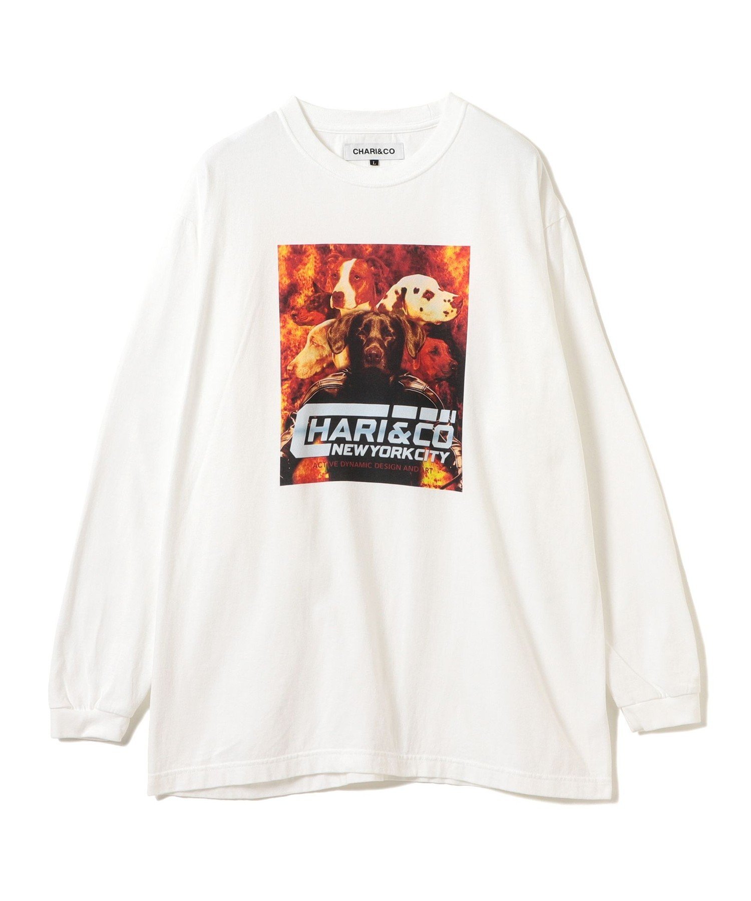 【SALE／50 OFF】BEAMS T CHARI CO / DOGRUN SPEED LONG SLEEVE TEE ビームス アウトレット トップス カットソー Tシャツ ホワイト