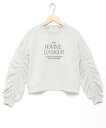 【SALE/50%OFF】pom ponette junior ラメミニ裏毛ギャザースリーブトップス ナルミヤオンライン トップス スウェット・トレーナー グレ...