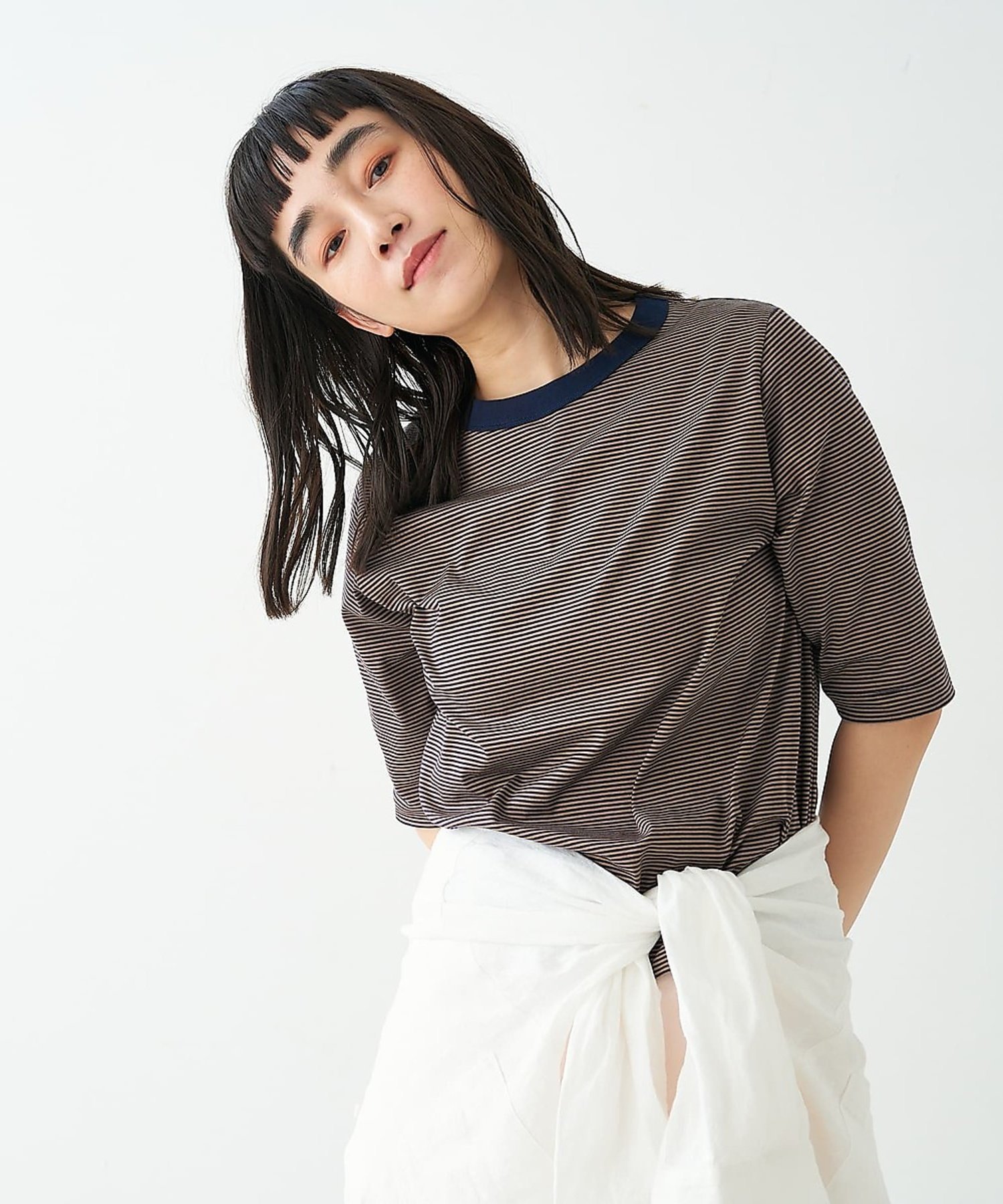 ベーシックコットンTシャツ 2 コレックス トップス カットソー・Tシャツ グリーン ベージュ ブルー