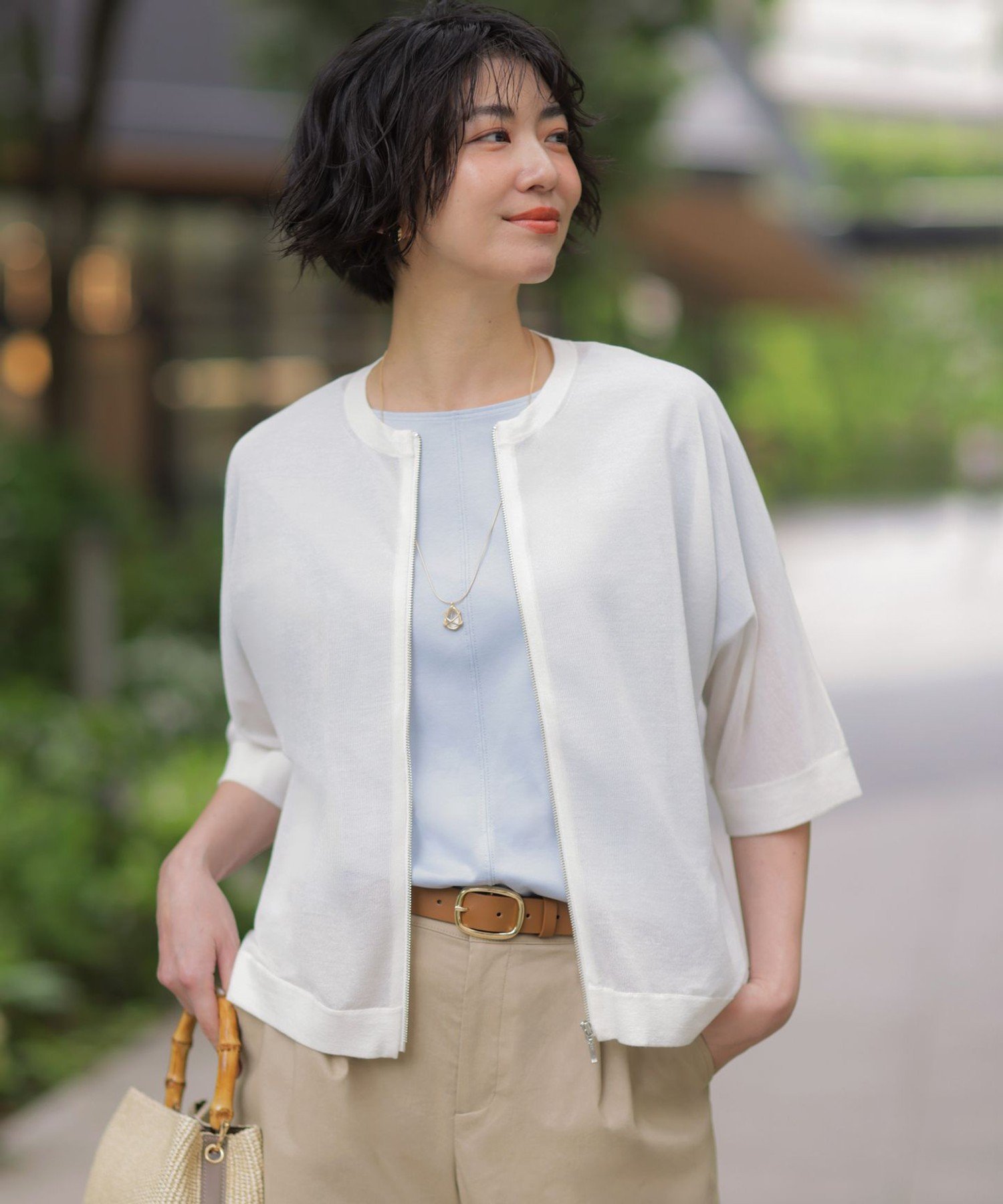 J.PRESS SHEER LIGHT KNIT ブルゾン ジェイプレス ジャケット・アウター ブルゾン・ジャンパー グレー ホワイト ブラック ネイビー
