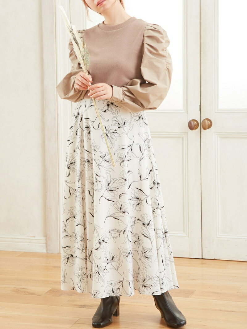 【SALE／50%OFF】INGNI 線画調フレア/SK イング スカート その他のスカート ホワイト ブラック ブルーのサムネイル