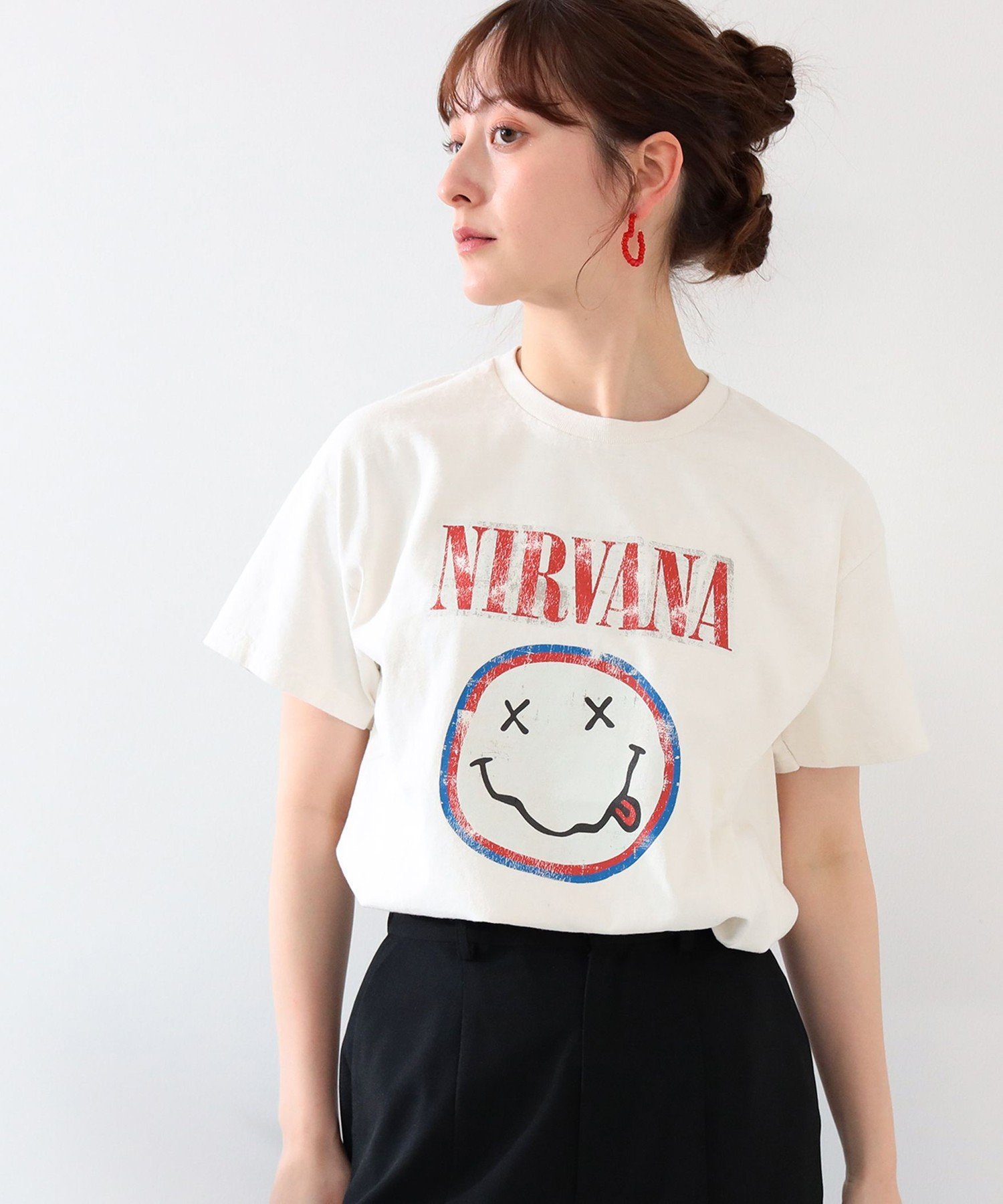 Ray BEAMS GOOD ROCK SPEED * Ray BEAMS / 別注 NIRVANA Tシャツ　ロックT ロゴT ビームス ウイメン トップス カットソー・Tシャツ【送料無料】