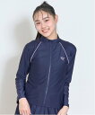 Lovetoxic 【SWIM】【水着】長袖フルジップラッシュ ナルミヤオンライン 水着・スイムグッズ ラッシュガード パープル ブルー【送料無料】