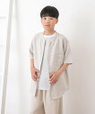 URBAN RESEARCH DOORS 『WEB/一部店舗限定』『親子リンク』シルケットリネンバンドカラーシャツ(KIDS) アーバンリサーチドアーズ トップ...
