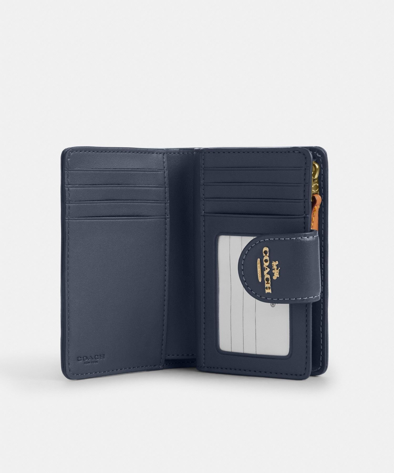 【SALE／60%OFF】COACH OUTLET 【公式】ミディアム コーナー ジップ ウォレット・シグネチャー デニム コーチ　アウトレット 財布・ポーチ・ケース 財布 ブルー【送料無料】