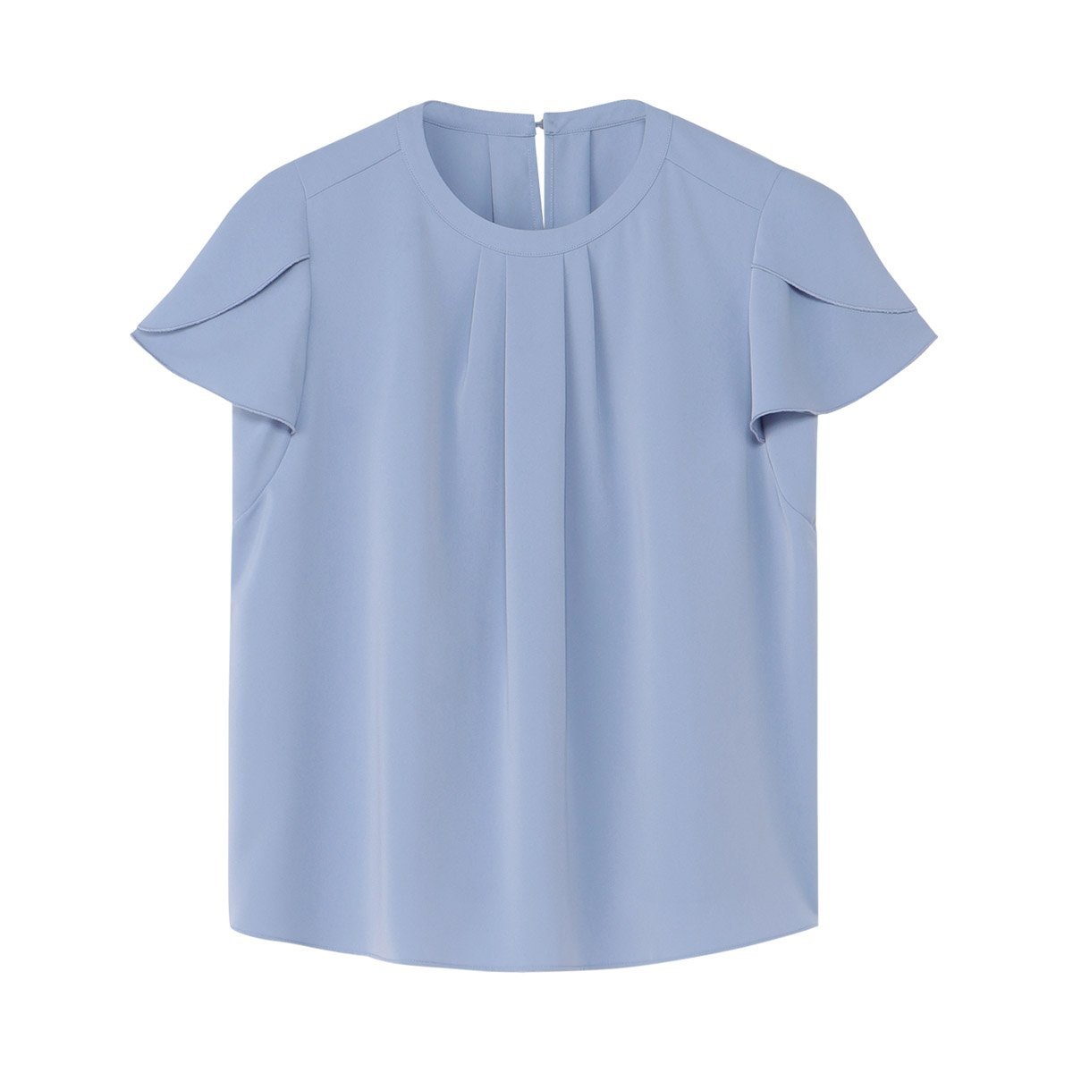 【SALE／37%OFF】BRICK HOUSE by Tokyo Shirts 接触冷感 シルキーサテン フレア袖 ブラウス 半袖 レディース BL02K101DE40R00-10 トーキョーシャツ トップス シャツ・ブラウス ブルー