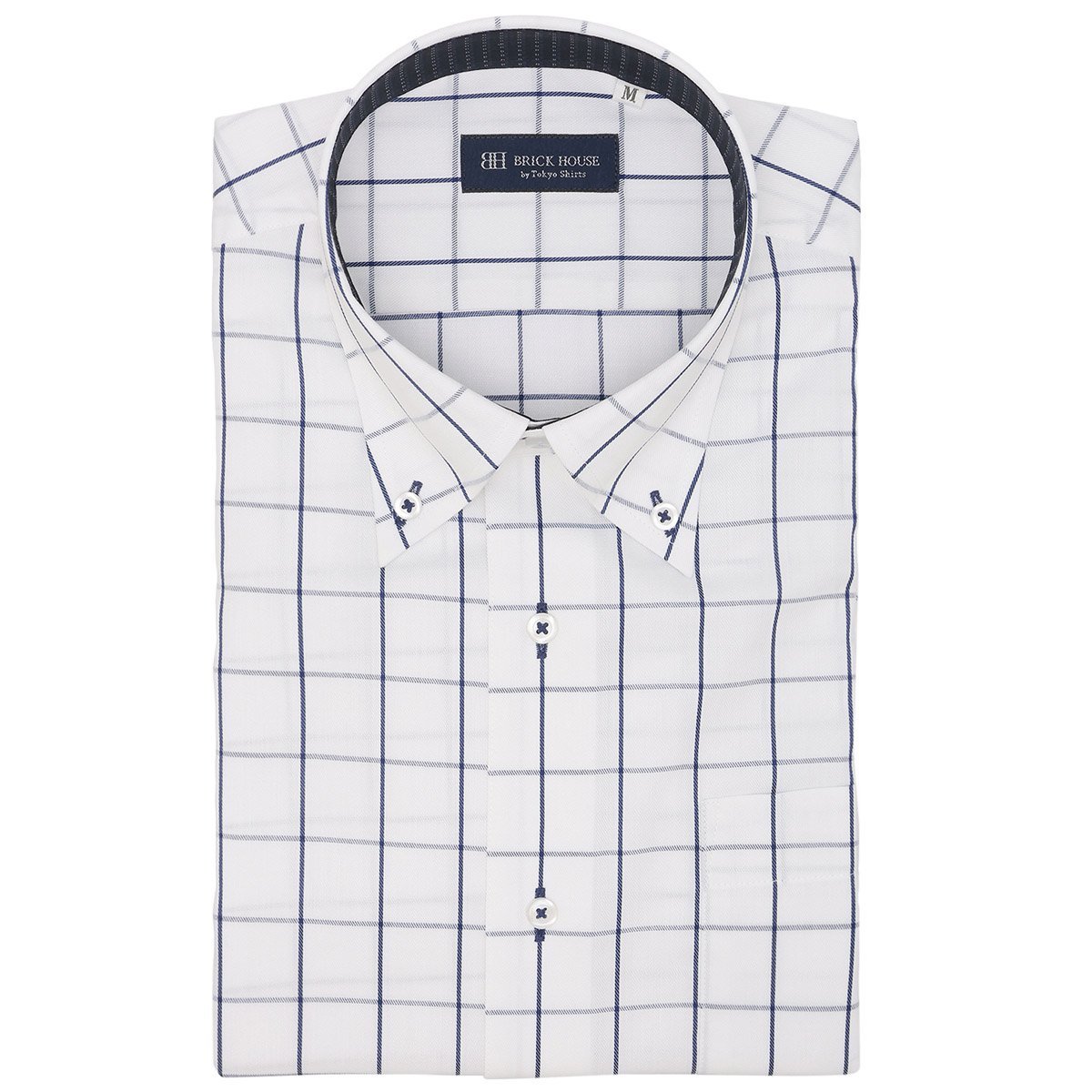 【SALE／40%OFF】BRICK HOUSE by Tokyo Shirts 【吸水速乾】 ボタンダウン 半袖 形態安定 ワイシャツ BM01K305AB46B1Q-15 トーキョーシャツ スーツ・フォーマル Yシャツ・カッターシャツ ブルー
