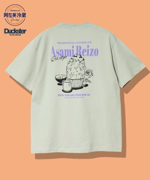 DUCKSTER/ダックスター 阿左美冷蔵コラボS/STEE -かき氷と白玉- (MENS) ゴースローキャラバン トップス カットソー・Tシャツ グリーン