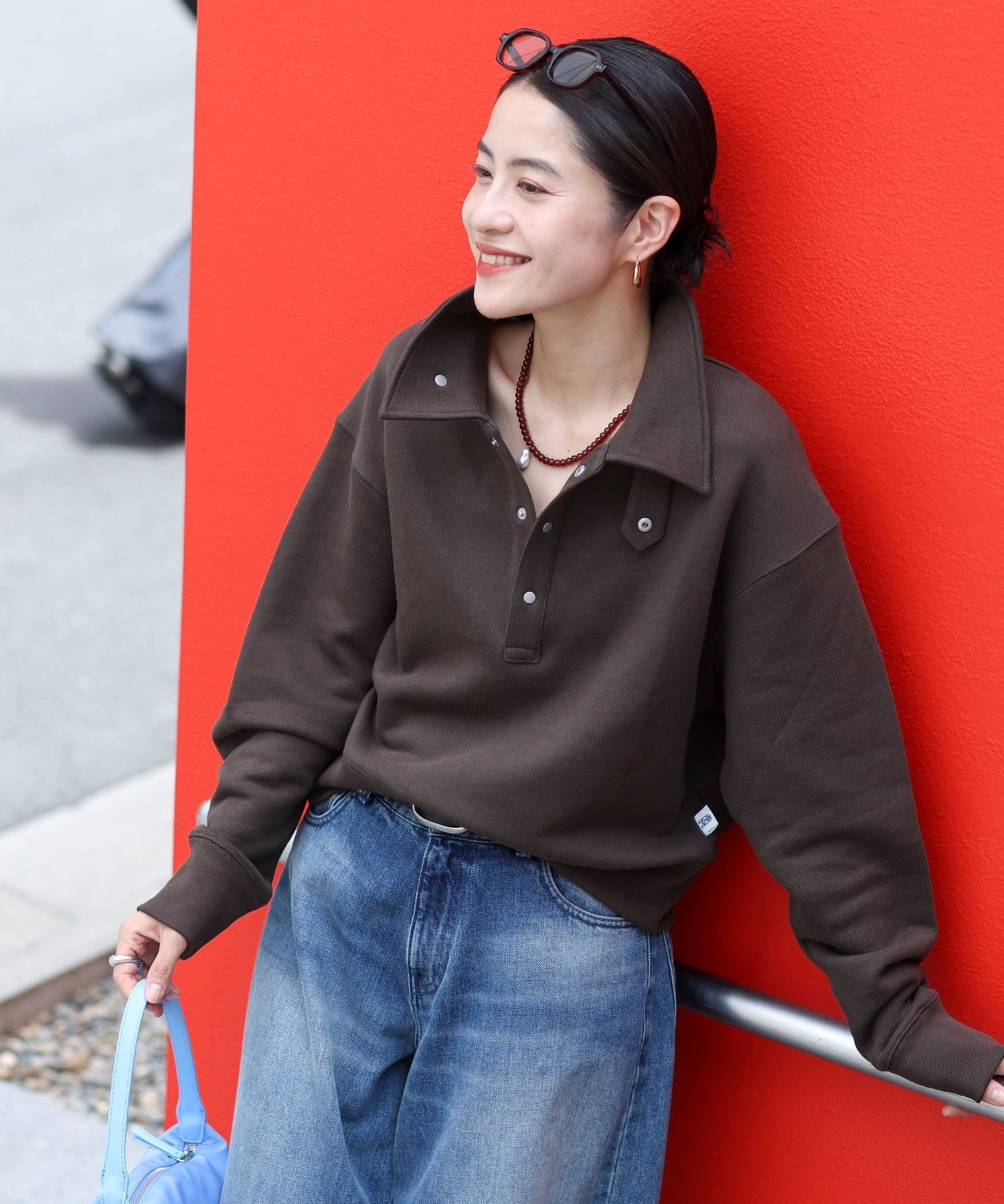 MAQWEL 【MAQWEL/マクウェル】ウォッシャブルスタンドネックスウェット ノーリーズ トップス カットソー・Tシャツ