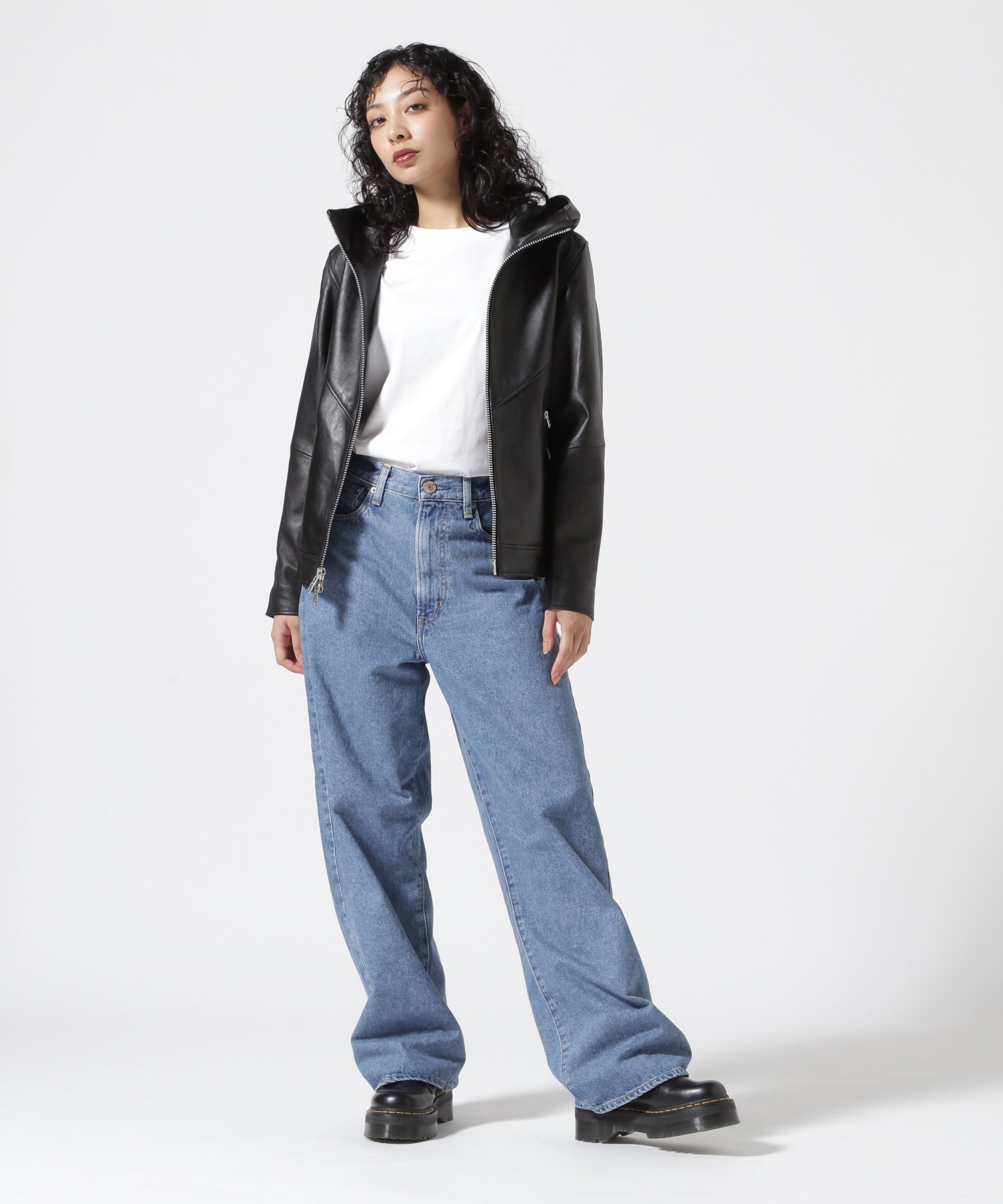 Schott Women's/直営限定/HOODED RIDERS JACKET/フーディー ライダース ジャケット ショット ジャケット・アウター ライダースジャケット ブラック【送料無料】