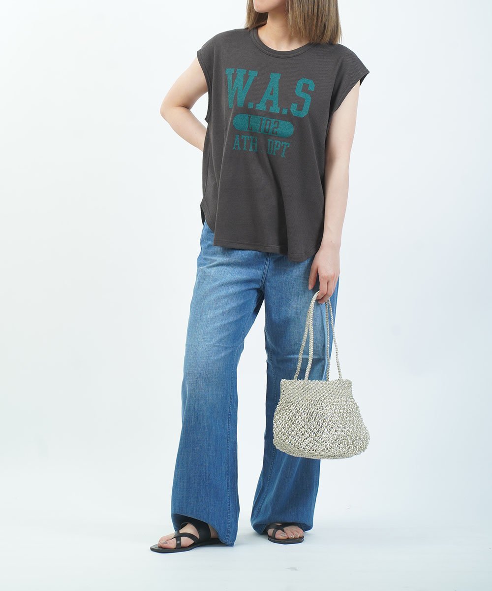 CHIGNON シニヨン ワッフルカレッジロゴT ブルーコムブルー トップス カットソー・Tシャツ ネイビー【送料無料】