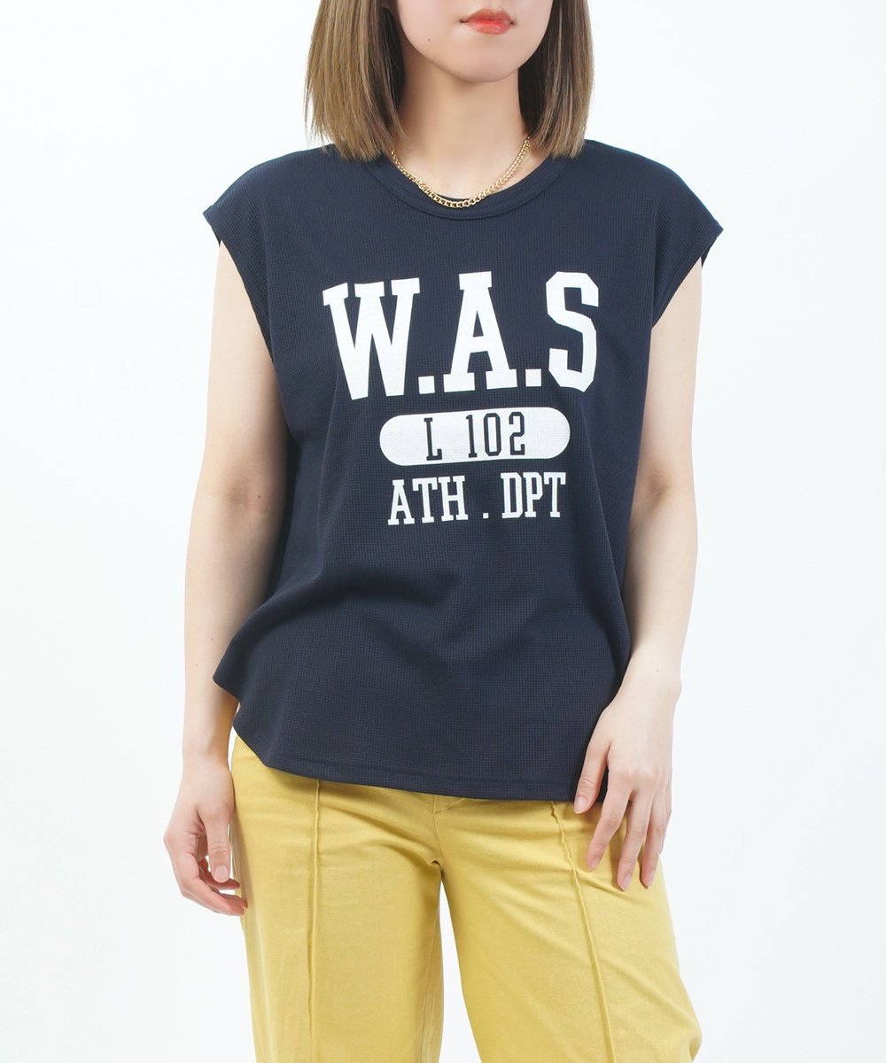 CHIGNON シニヨン ワッフルカレッジロゴT ブルーコムブルー トップス カットソー・Tシャツ ネイビー【送料無料】