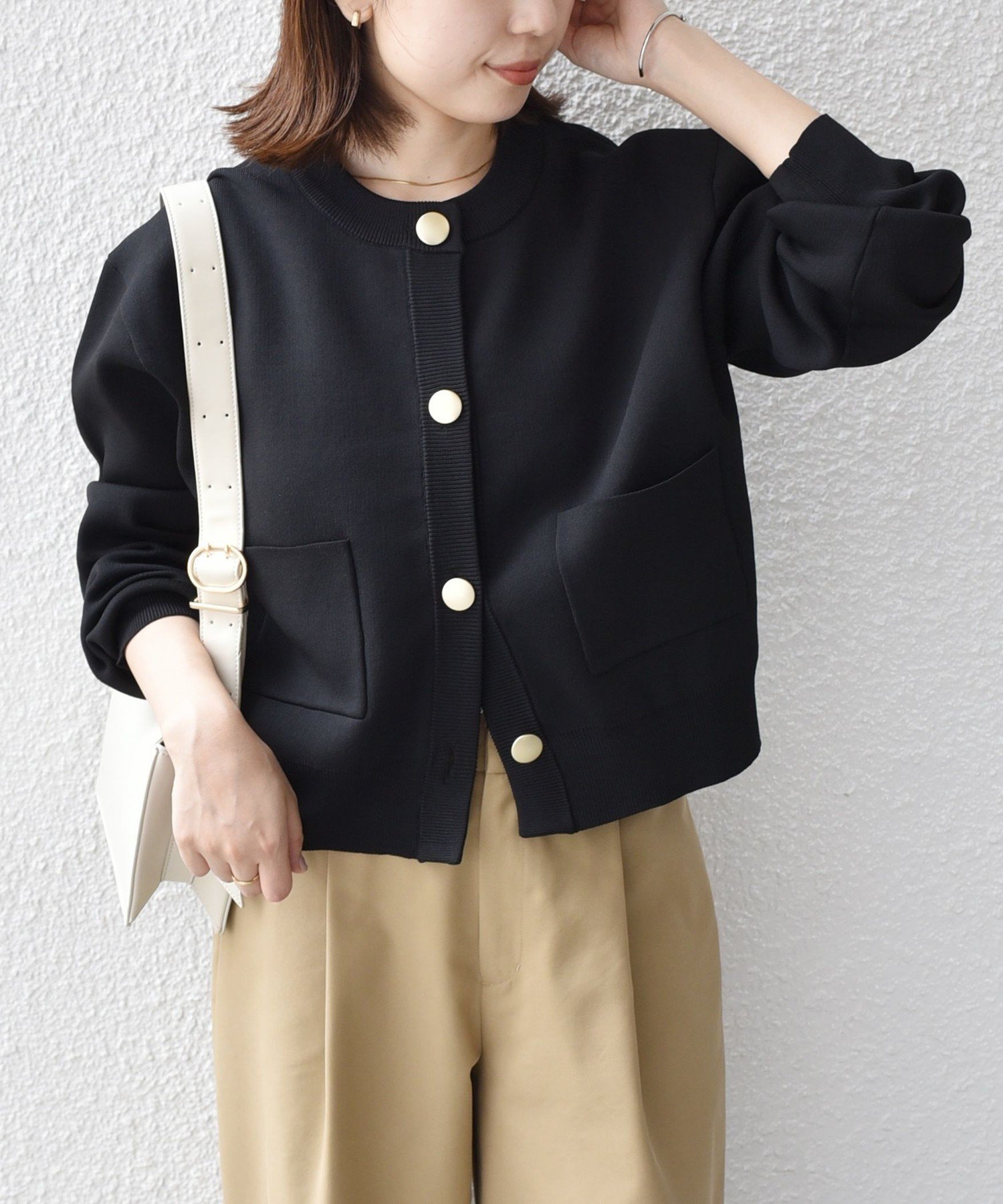 SHIPS Colors 《予約》SHIPS Colors:＜手洗い可能＞メタルボタン クルーネック カーディガン◆ シップス トップス カーディガン ブラウン ブラック レッド【送料無料】のサムネイル