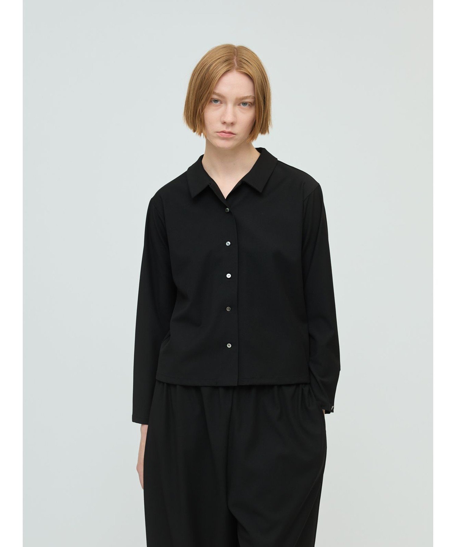 mizuiro ind mizuiro ind T/Rベーシックシャツ マーコート トップス シャツ・ブラウス ブラック ネイビ..