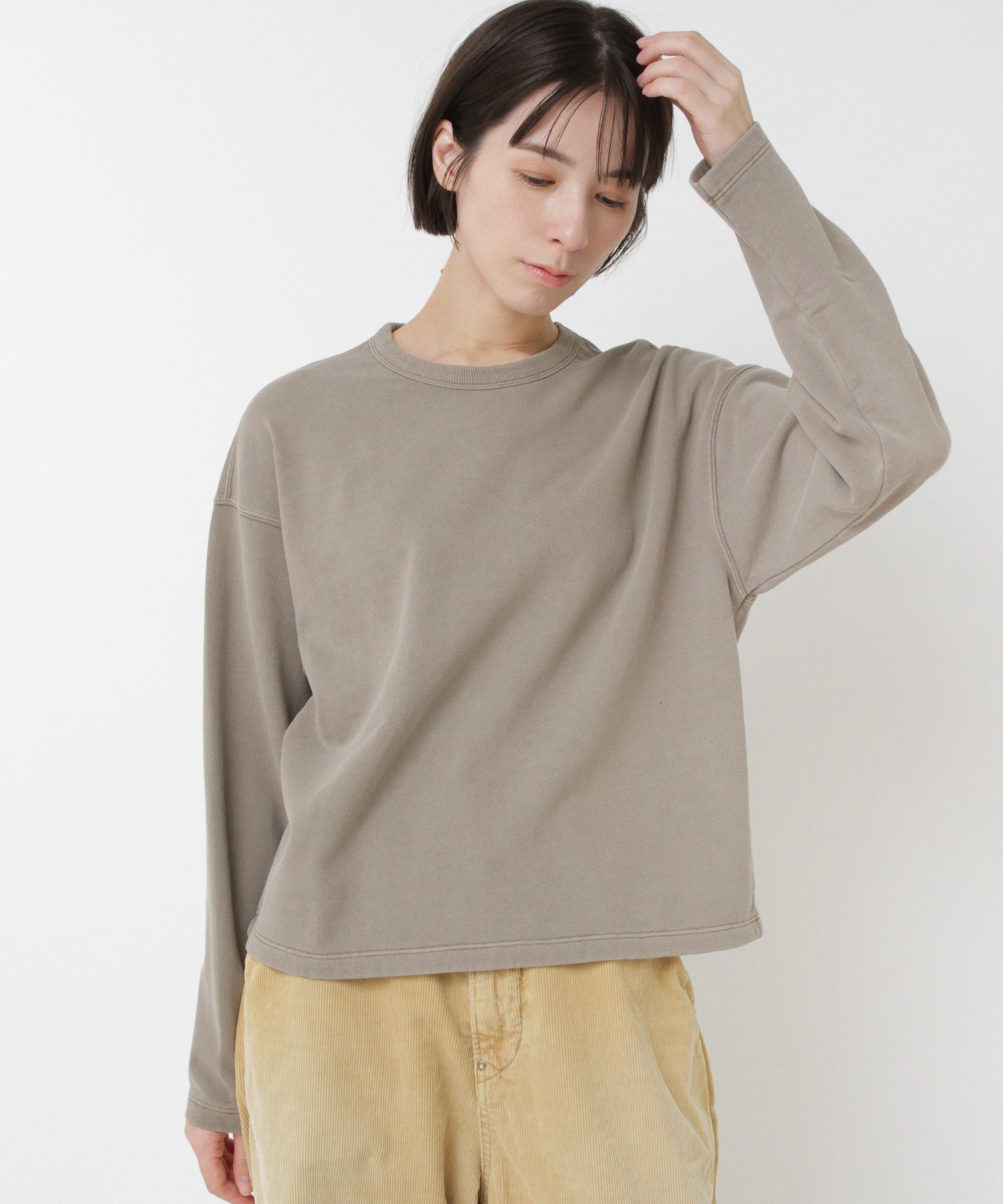 RNA-N M2566 ピグメントダイプルオーバー アールエヌエーエヌ トップス カットソー・Tシャツ ベージュ グレー ブラック