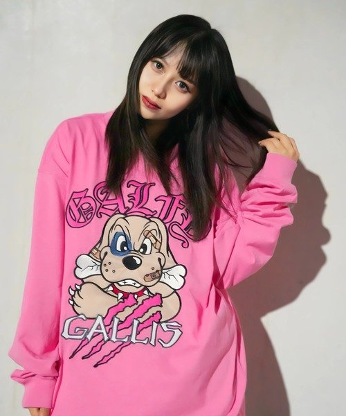【GALFY×GALLIS ADDICTION】覚醒ガリスロンTee(MENS) ジャックローズ トップス カットソー・Tシャツ ピンク ブラック ホワイト