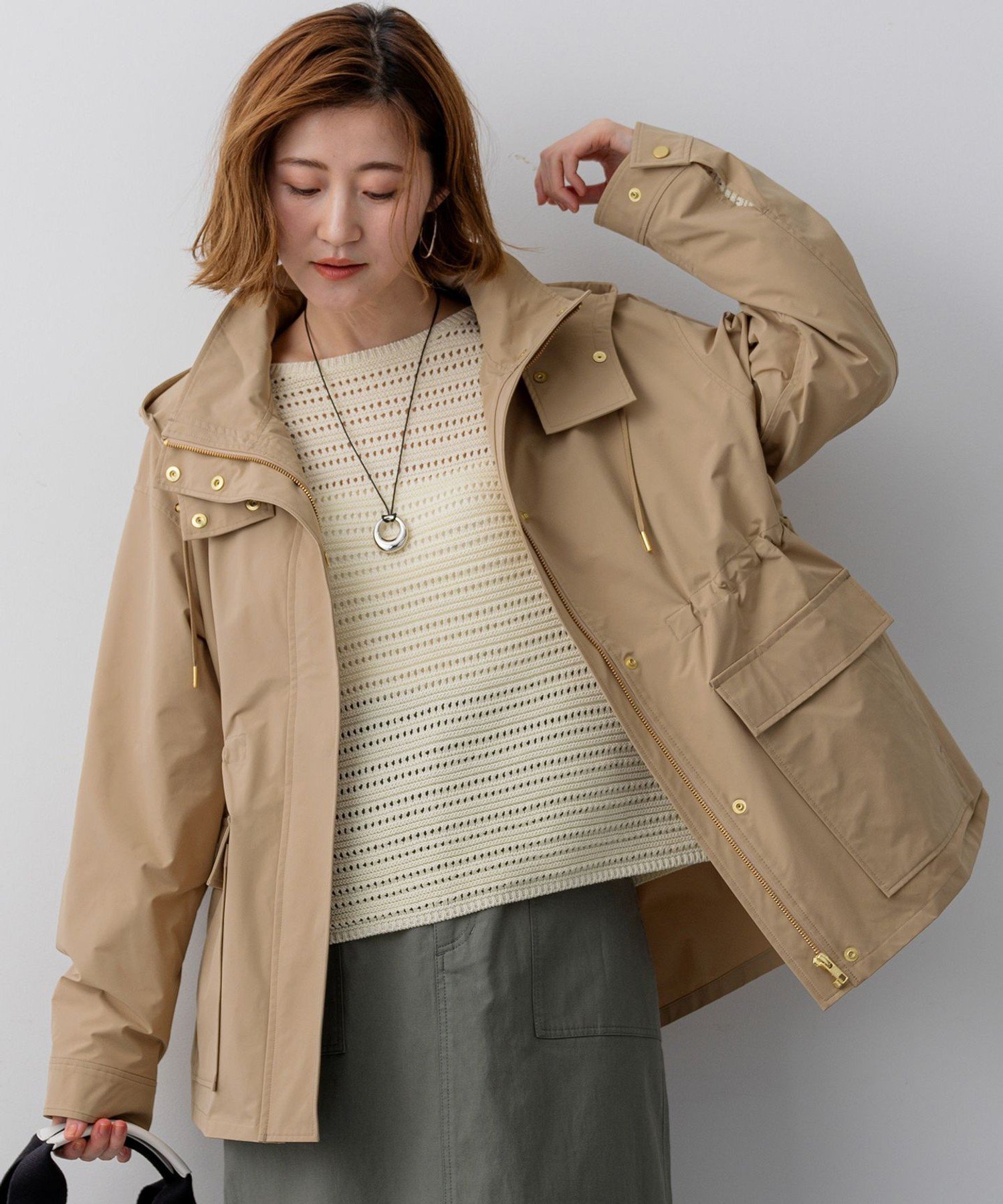 【SALE／20%OFF】23区 L マットエアリータフタ 2WAY ブルゾン ニジュウサンク ジャケット・アウター ブルゾン・ジャンパー ネイビー ホワイト ブラウン【送料無料】 stylife-15492356 Rakuten Fashion サンプル画像3