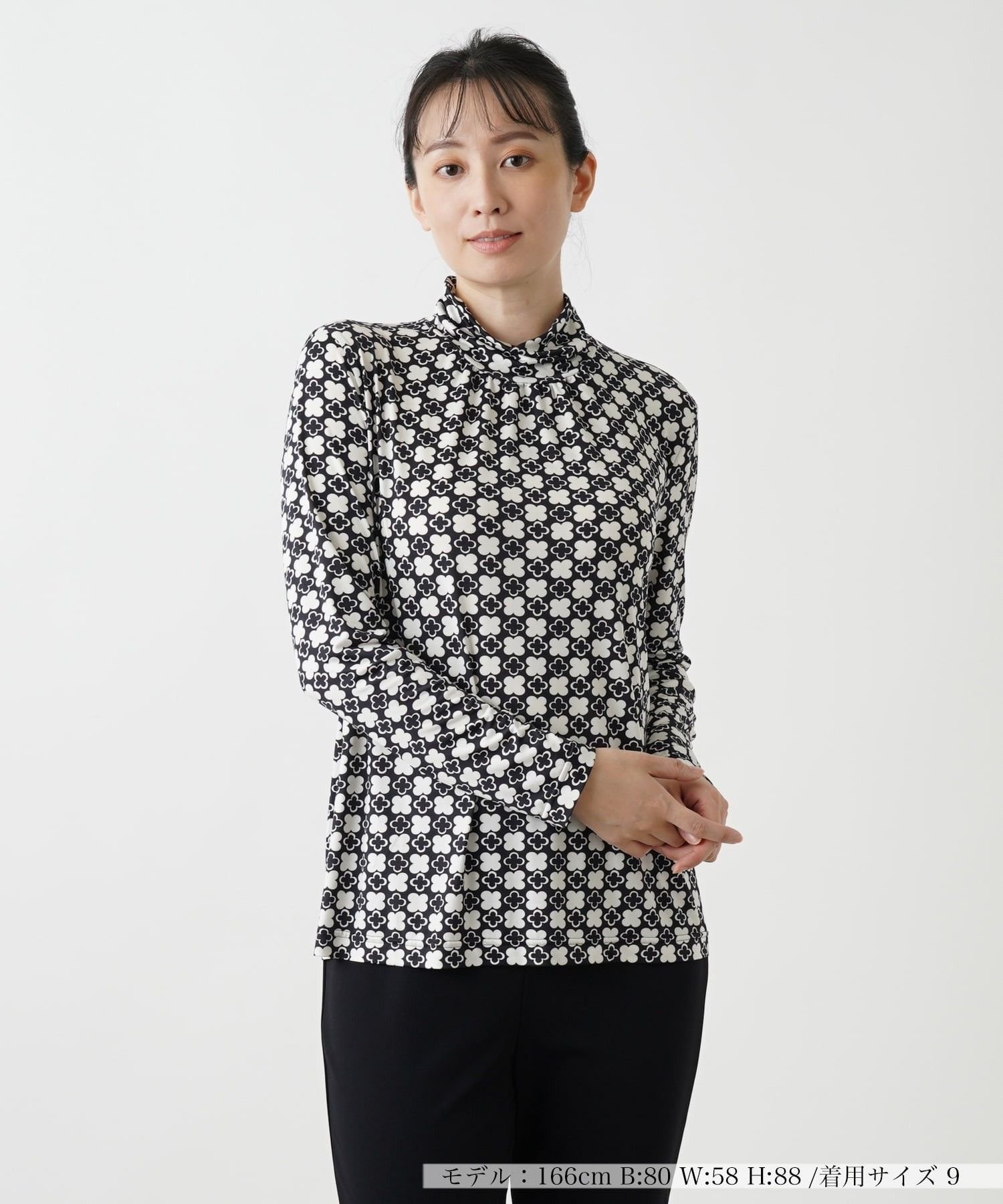 Leilian カットソー【ROCHAS Premiere】 レリアン トップス カットソー・Tシャツ ブラック