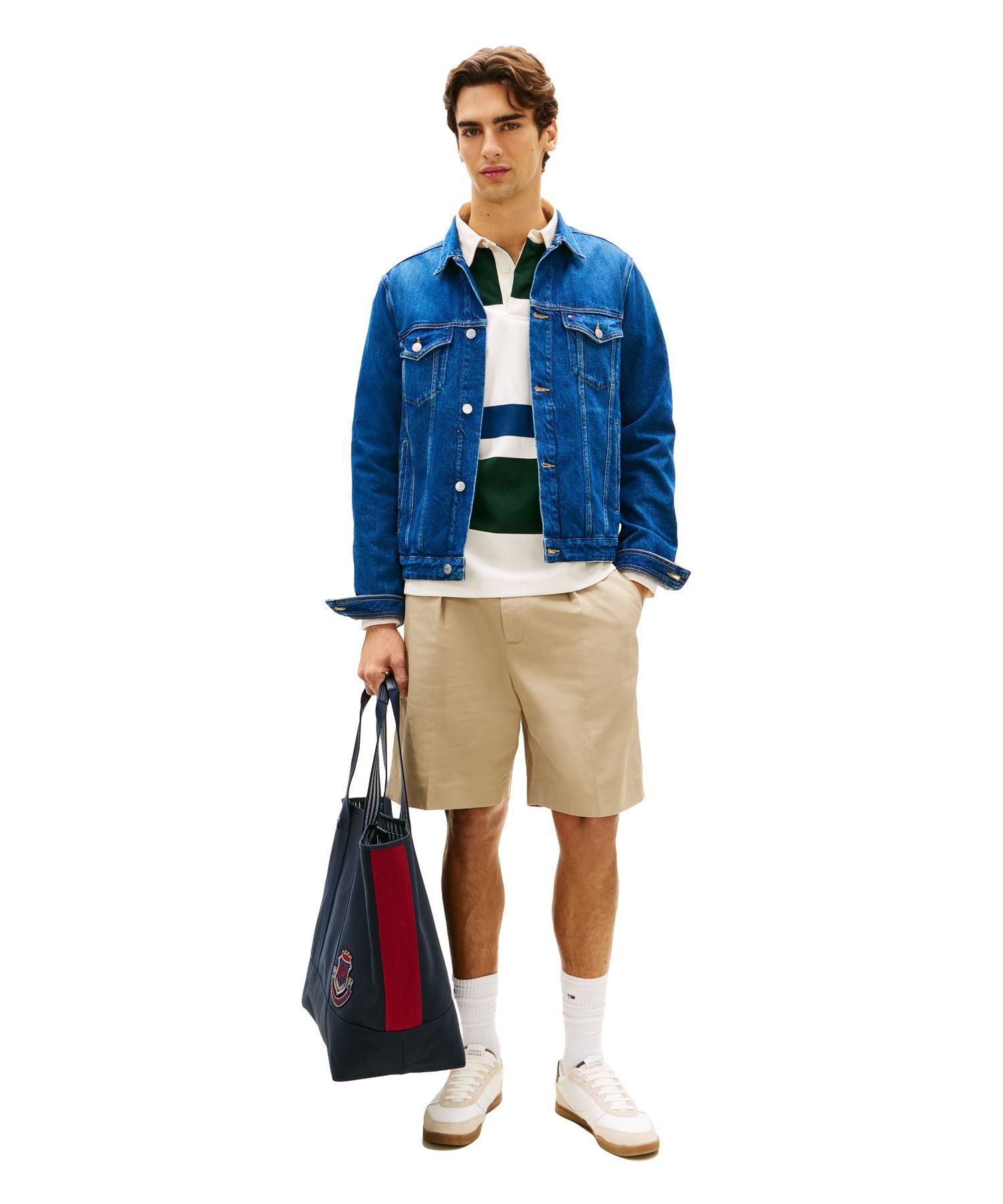 TOMMY HILFIGER レギュラートラックデニムジャケット トミーヒルフィガー ジャケット・アウター デニムジャケット ブルー【送料無料】