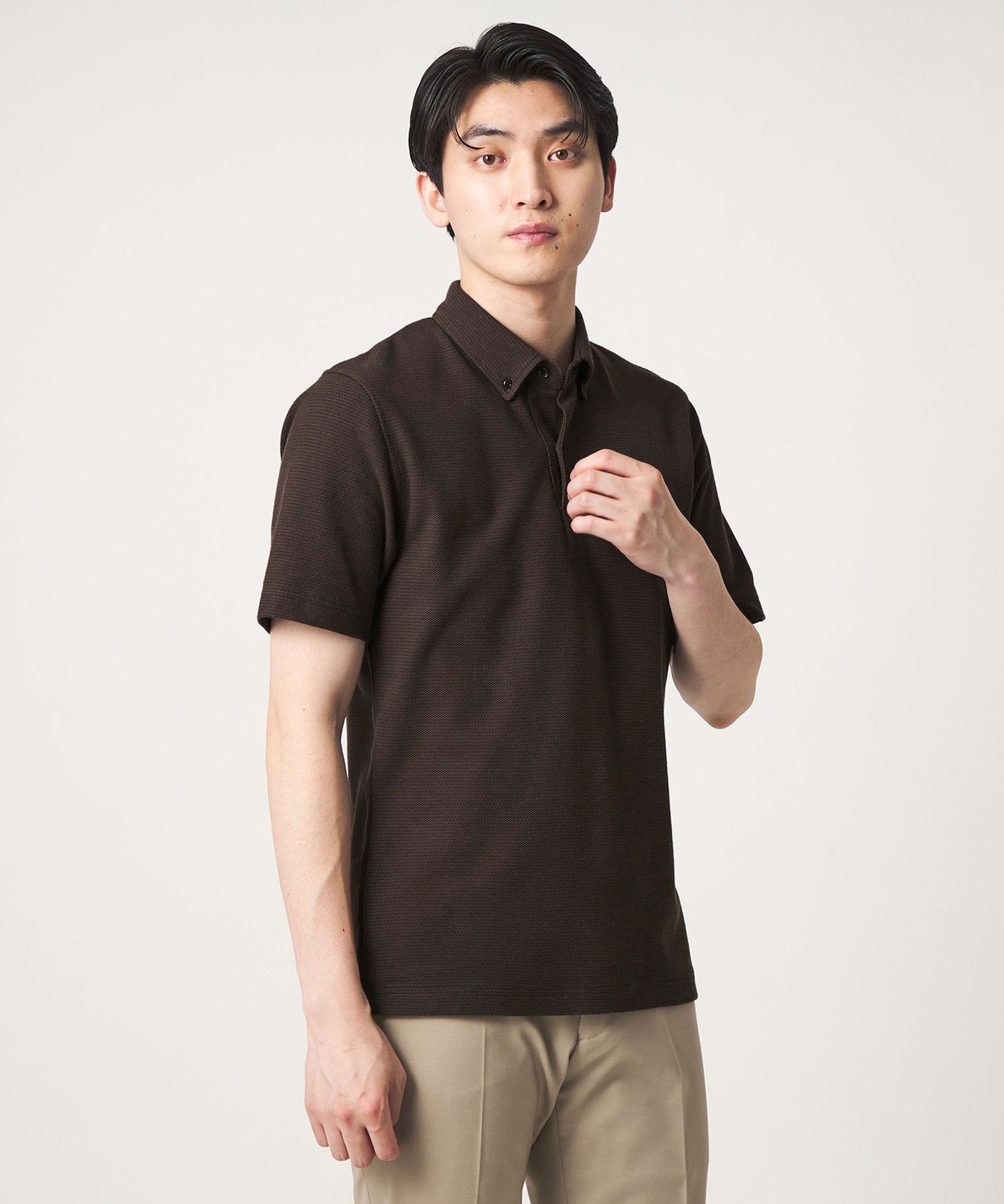 【SALE／30%OFF】a day in the life ドビー カノコ ボタンダウンポロシャツ-吸水速乾-＜A DAY IN THE LIFE＞ ユナイテッドアローズ アウトレット トップス ポロシャツ ブラウン グレー ホワイト【送料無料】