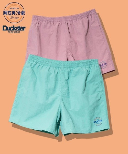 DUCKSTER/ダックスター 阿左美冷蔵コラボ ナイロンロゴショーツ (MENS) ゴースローキャラバン パンツ その他のパンツ ピンク