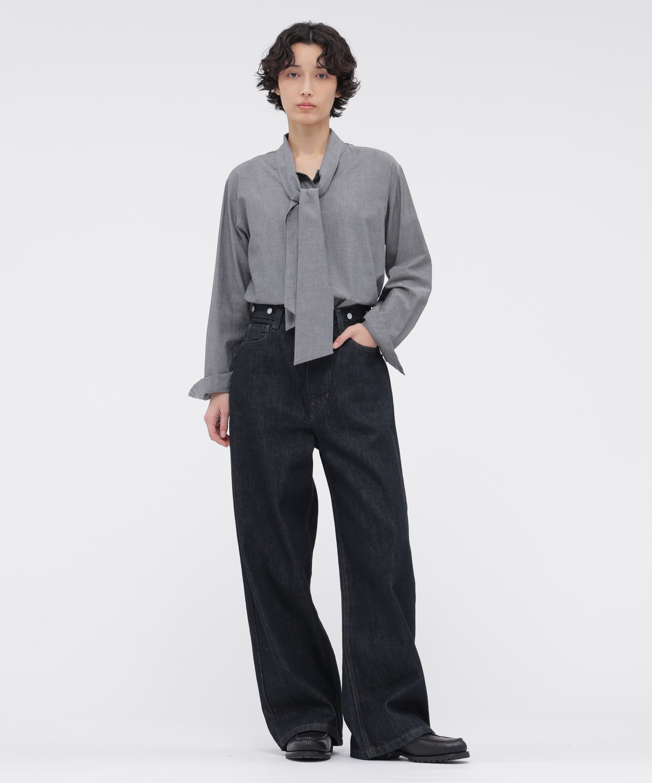 MARGARET HOWELL FINE COTTON CHAMBRAY SHIRT マーガレット・ハウエル トップス シャツ・ブラウス グレー