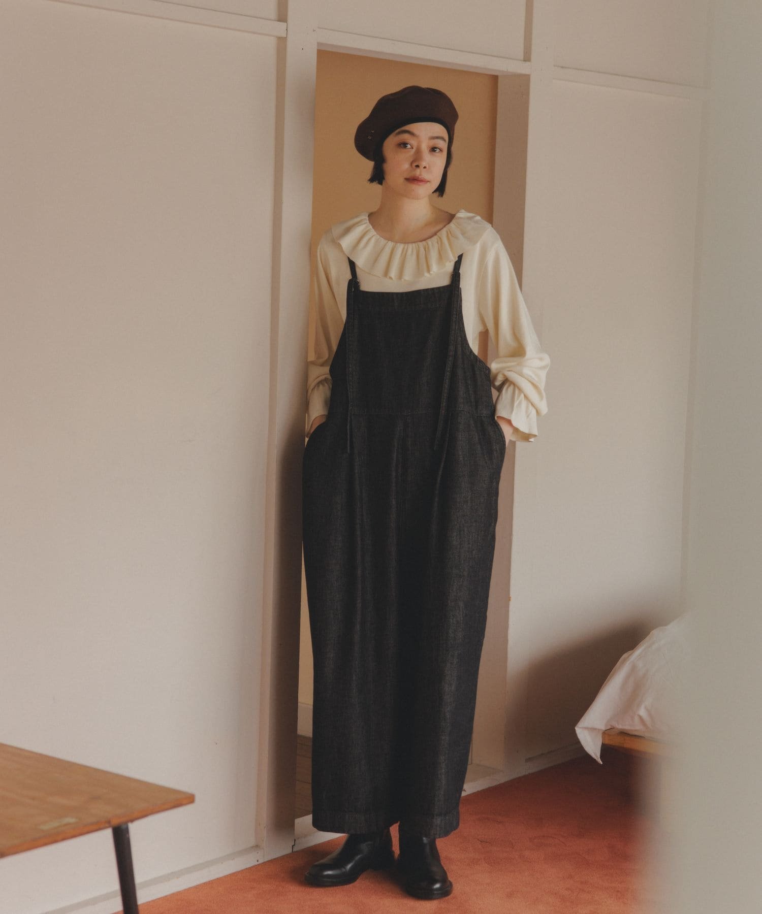 natural by clip 《natural by clip》デニムクロプトサロペット スタディオクリップ ワンピース・ドレス ワンピース ブラック ブルー【送料無料】