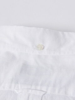 Cotton Linen Buttondown Shirt 121-17-0026: White Cotton Linen Buttondown Shirt 121-17-0026: White