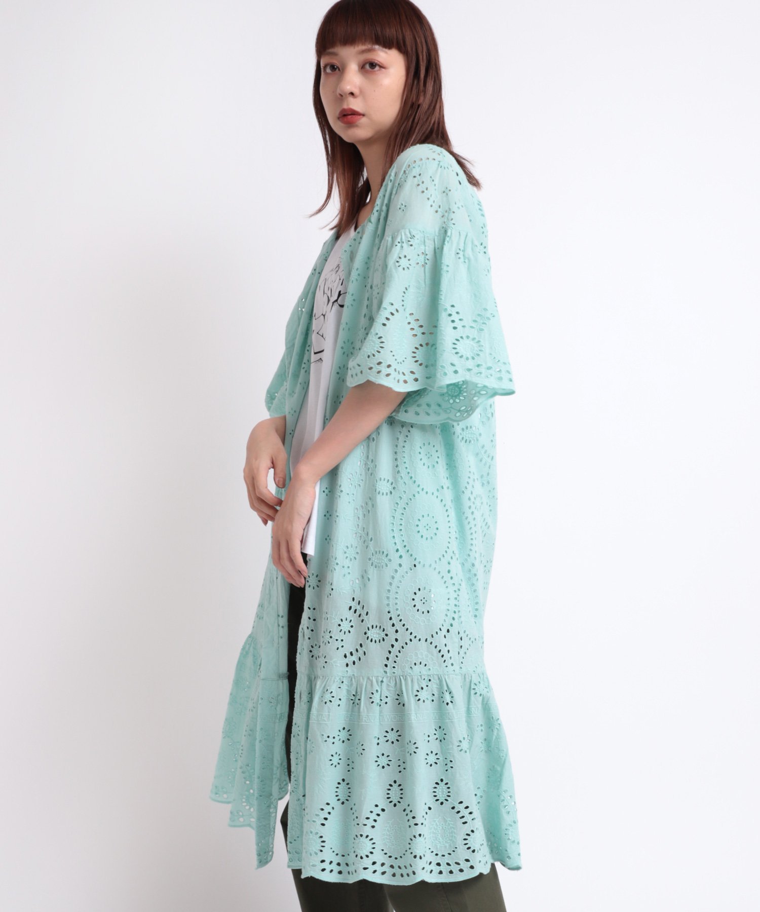 【SALE／57%OFF】RNA D1549 アイレットレースリラックスワンピース アールエヌエー ワンピース・ドレス その他のワンピース・ドレス ブラック ホワイト グリーン【送料無料】